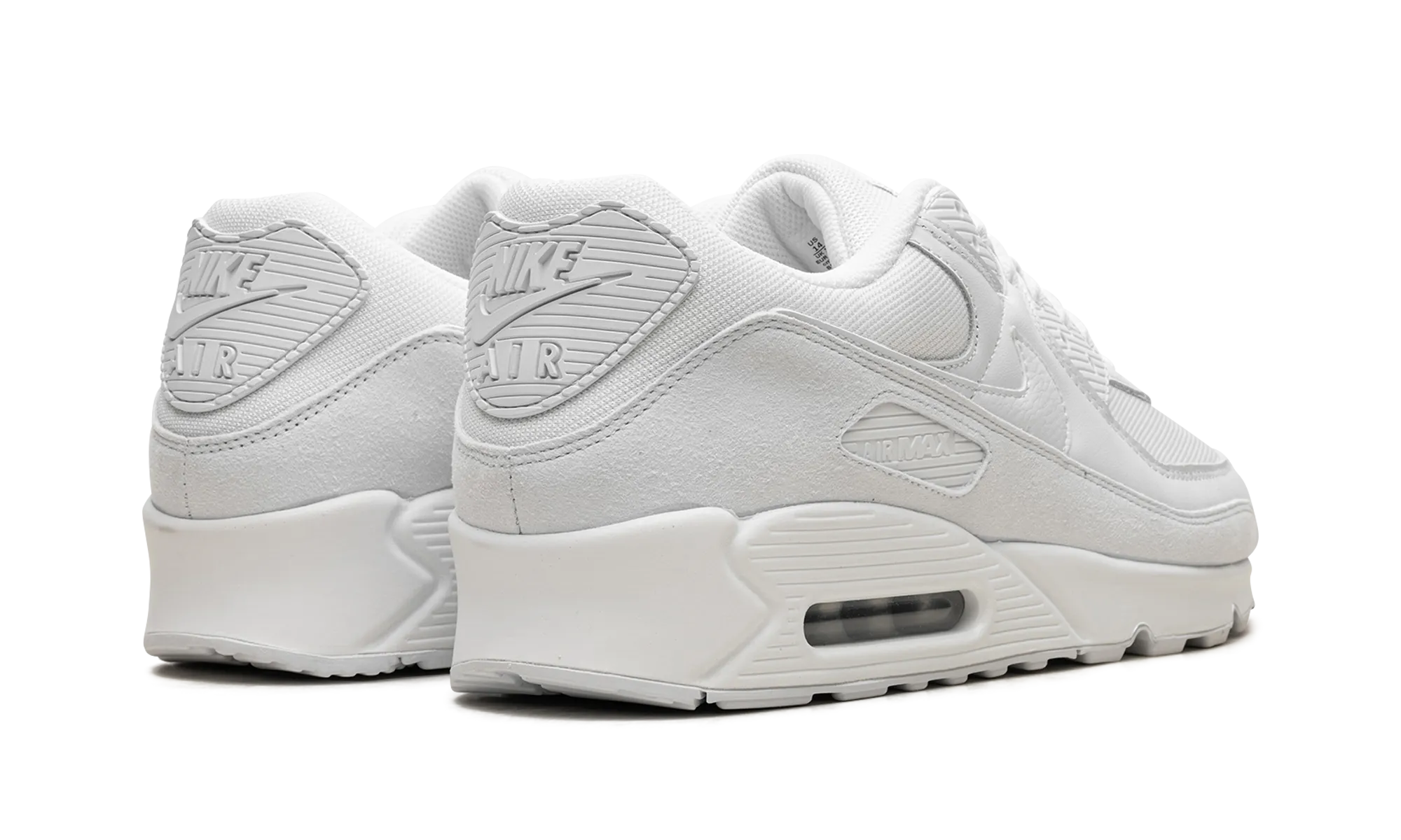 Air Max 90 "Triple White" running on a synthetic track shoes