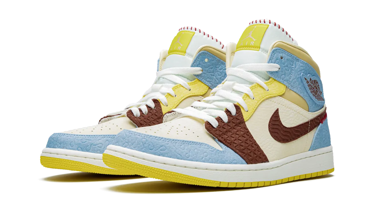 Air Jordan 1 Mid SE "Maison Chateau Rouge Fearless" Reinforced Seams Hyper Elastic Foam Tech