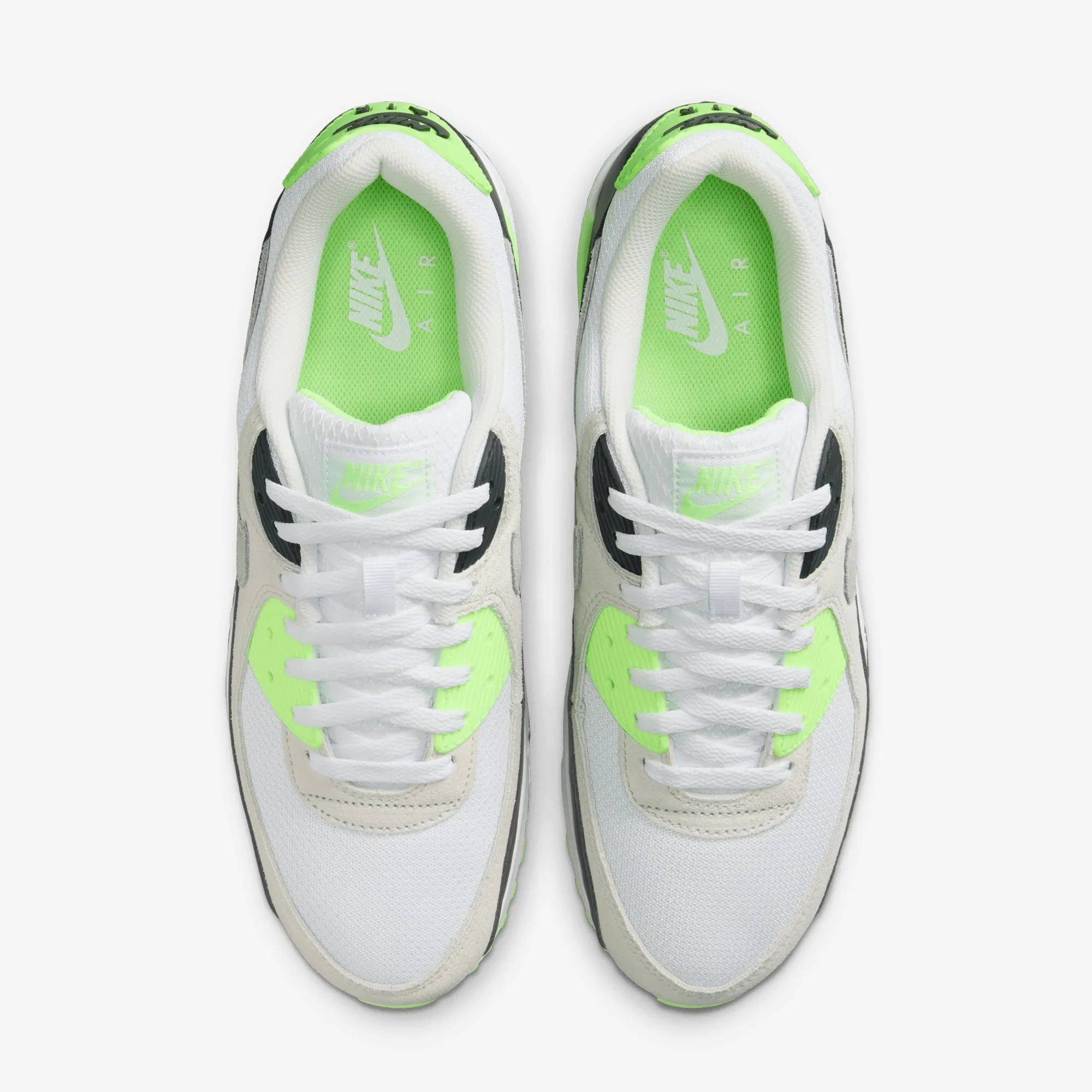 Nike | AIR MAX 90 { WHITE/CAVE STONE-LIGHT BONE Impact Resistant Frame Padded Collar Structure