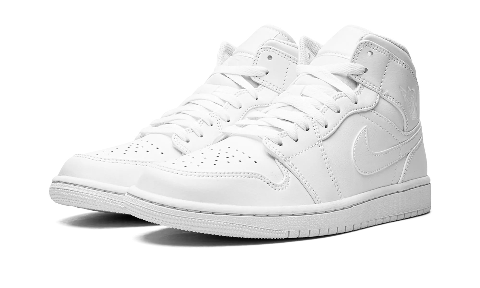 Air Jordan 1 Mid "Triple White" Flexible Soles Sneakers
