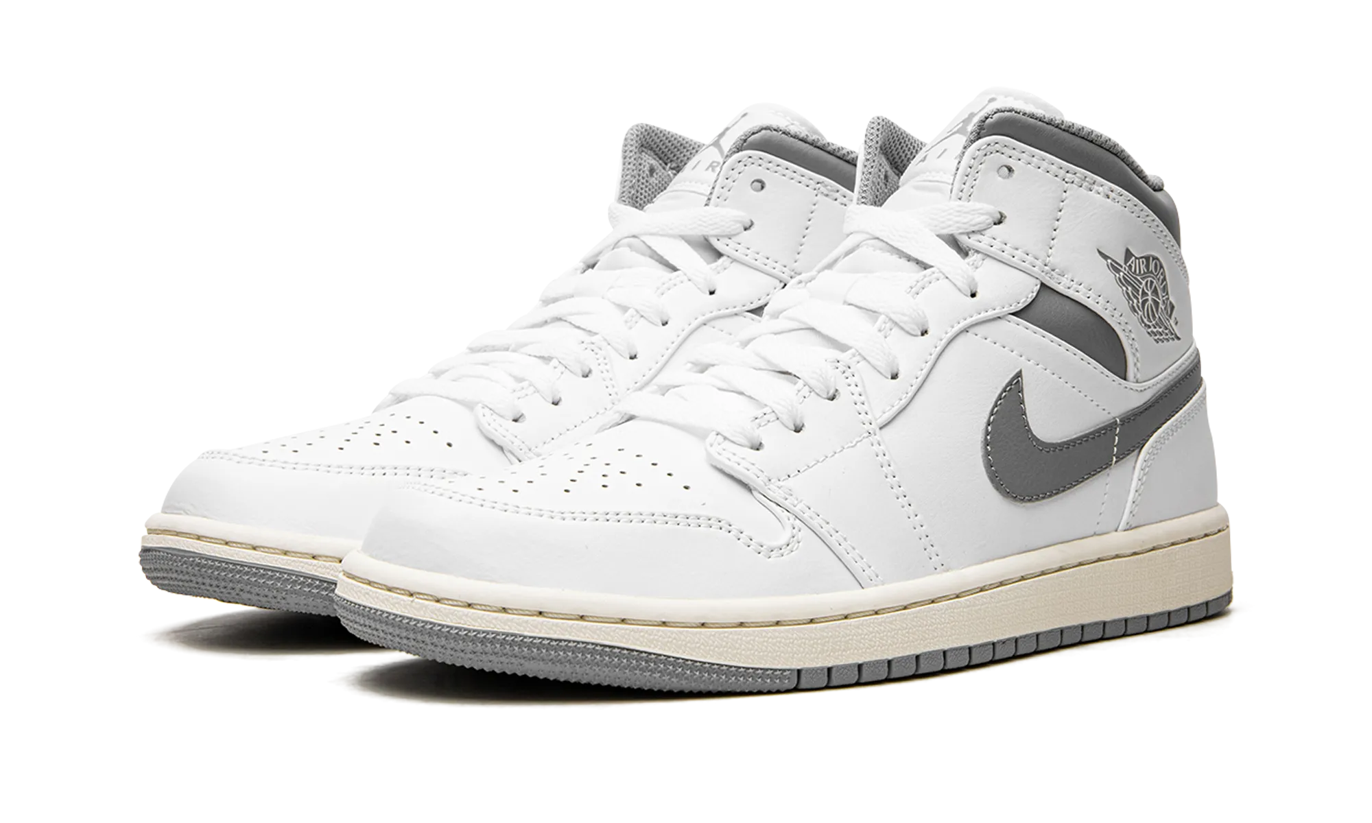 Air Jordan 1 Mid "White / Stealth Grey" Supportive shock absorption