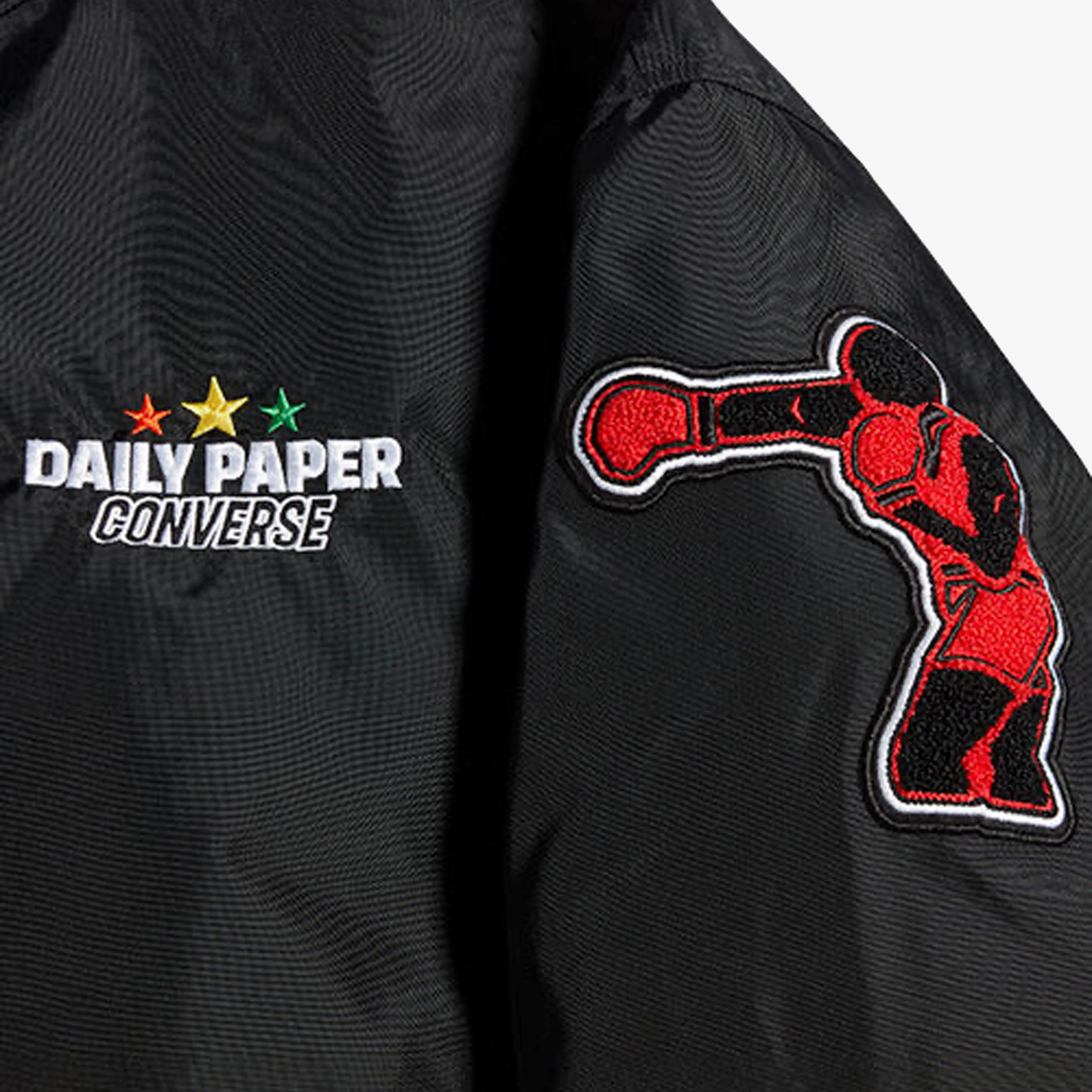 Converse | X DAILY PAPER STADIUM JACKET { BLACK Day Fit