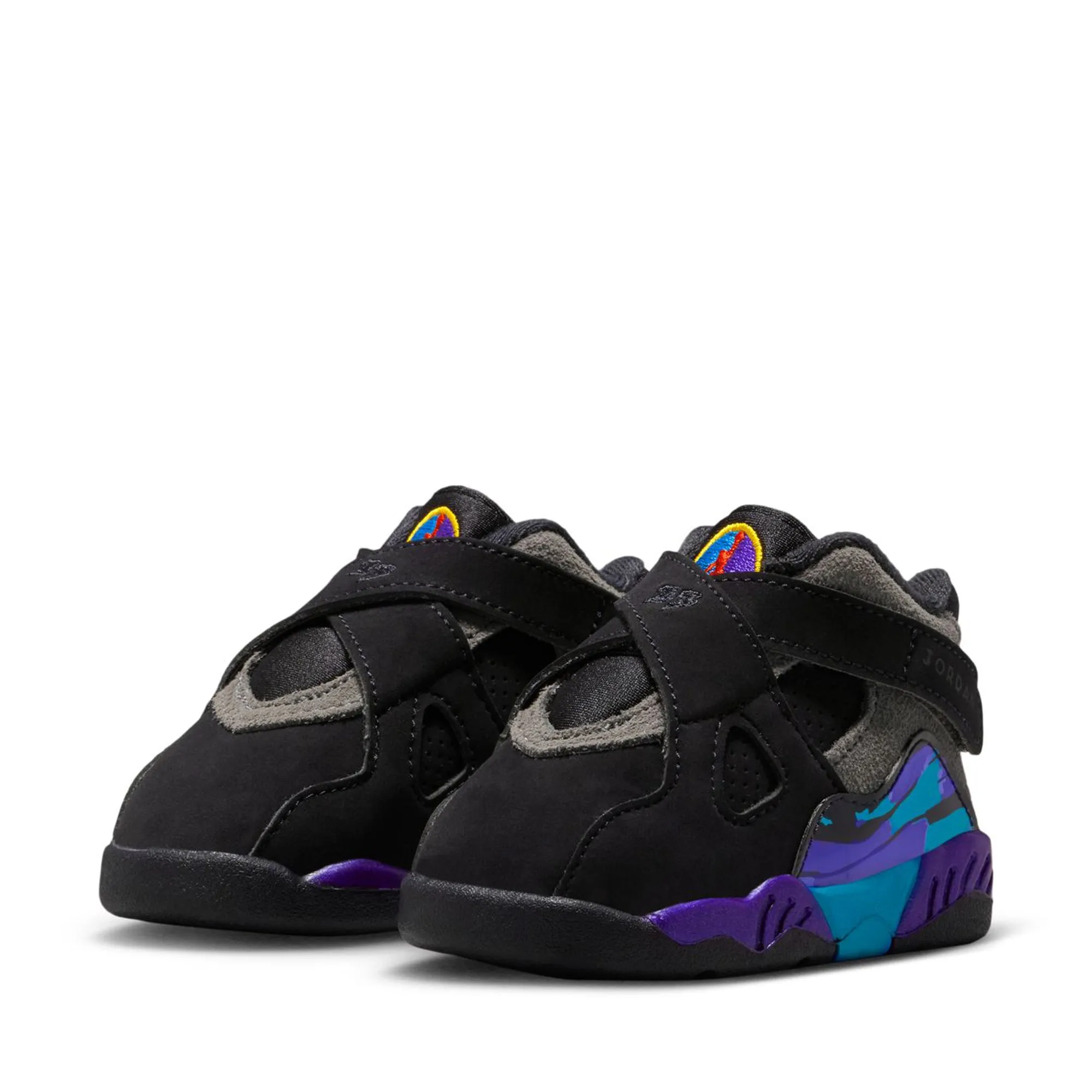 Jordan 8 Retro 'Aqua' (TD) - Black/Multi Double Stitched