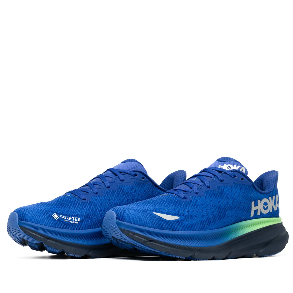 Hoka Clifton 9 Gore-Tex - Dazzling Blue/Evening Sky Supportive Control Odor Control Technology