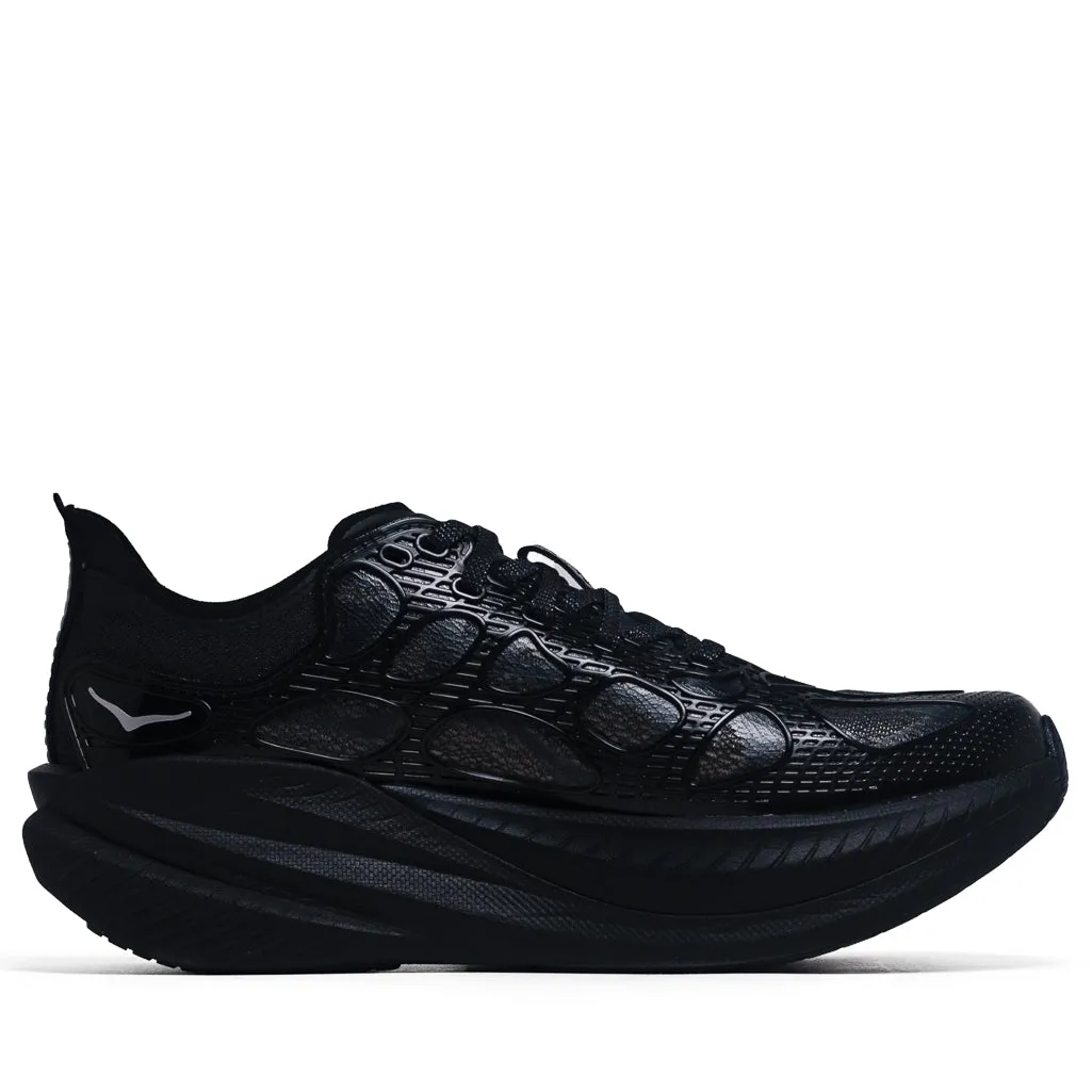 Hoka Mach X Caged - Black/Midnight Blue Push Forward Relax Motion