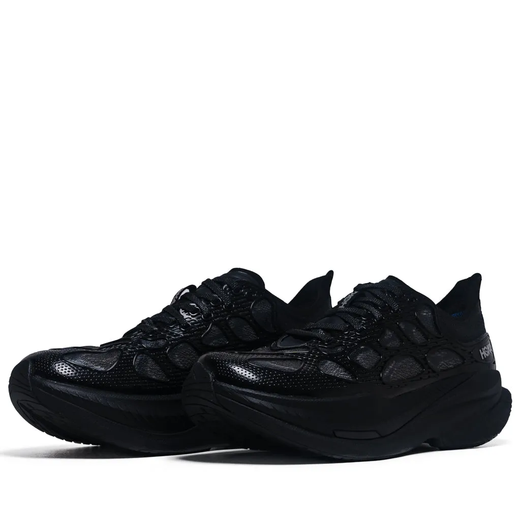 Retro design Hoka Mach X Caged - Black/Midnight Blue