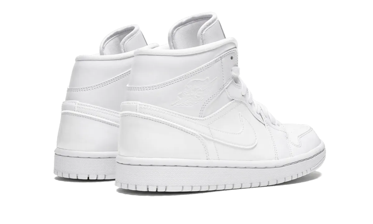 AIR JORDAN 1 MID WMNS "Triple White Patent Leather" Ergonomic Last Short Walks