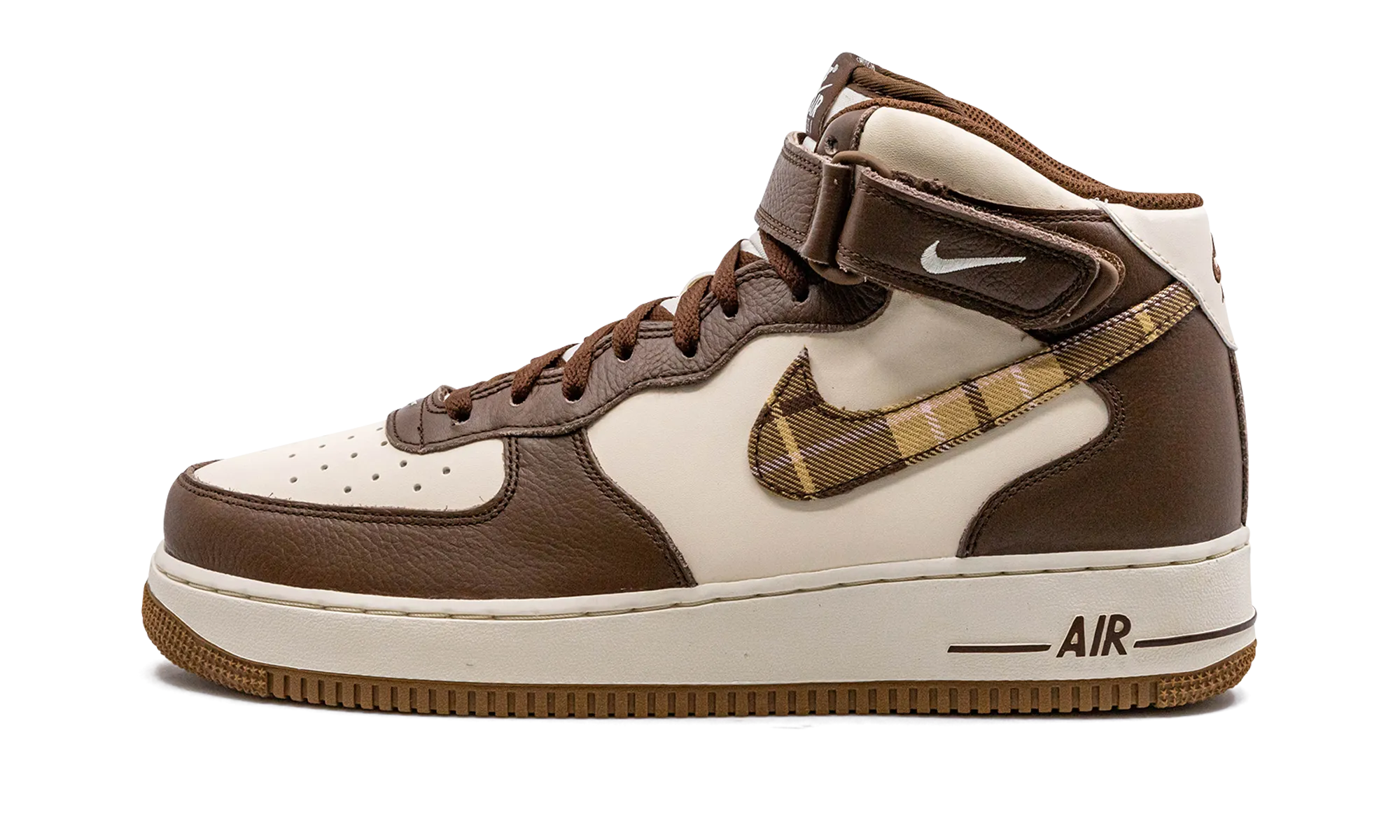 Air Force 1 Mid "Brown Plaid" Anti Abrasion Speed Fit