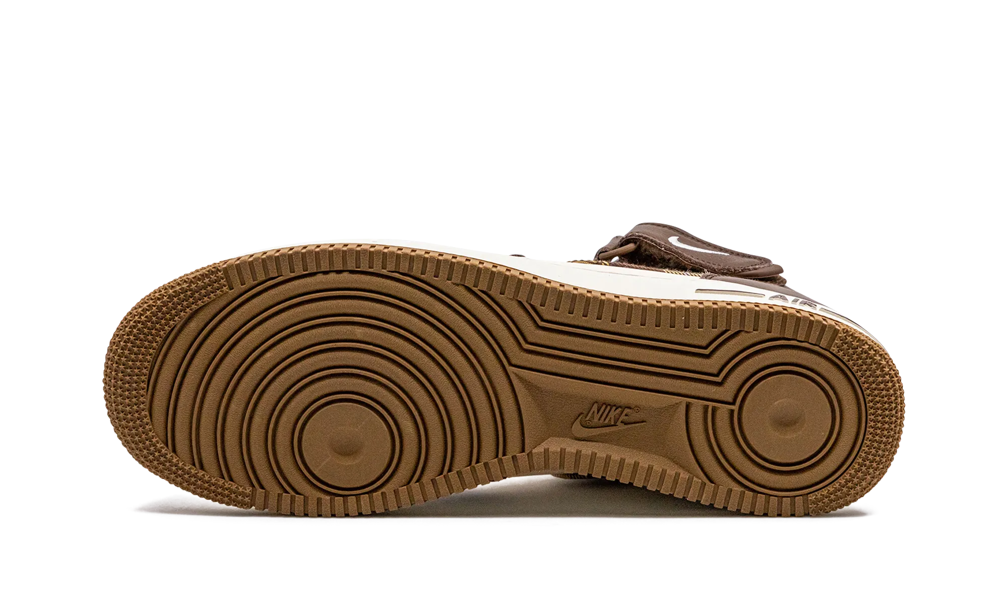 Air Force 1 Mid "Brown Plaid" Rugged Sole Night Scene