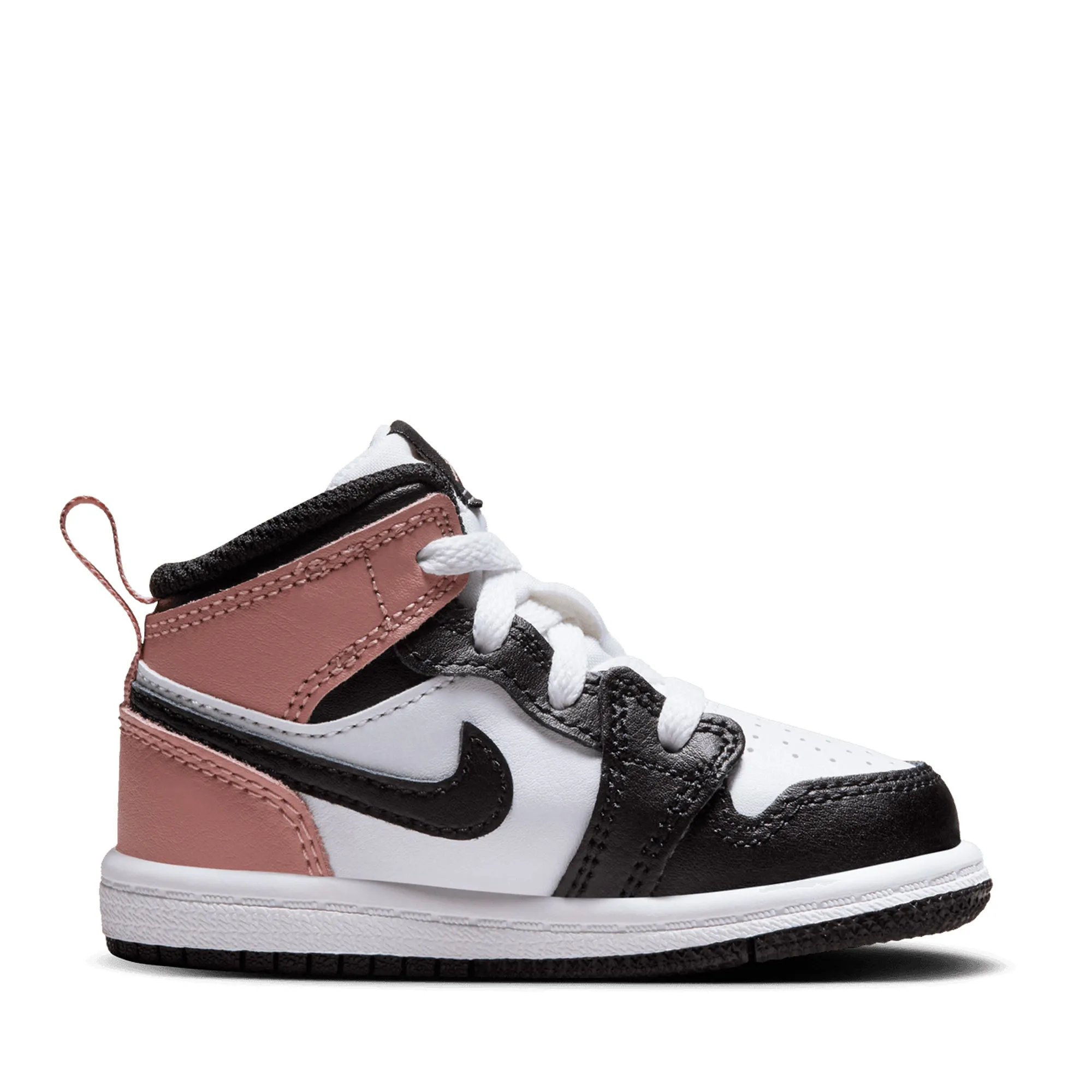 Jordan 1 Mid (TD) - White/Rust Pink Comfort Outsole Sculpted cushioning