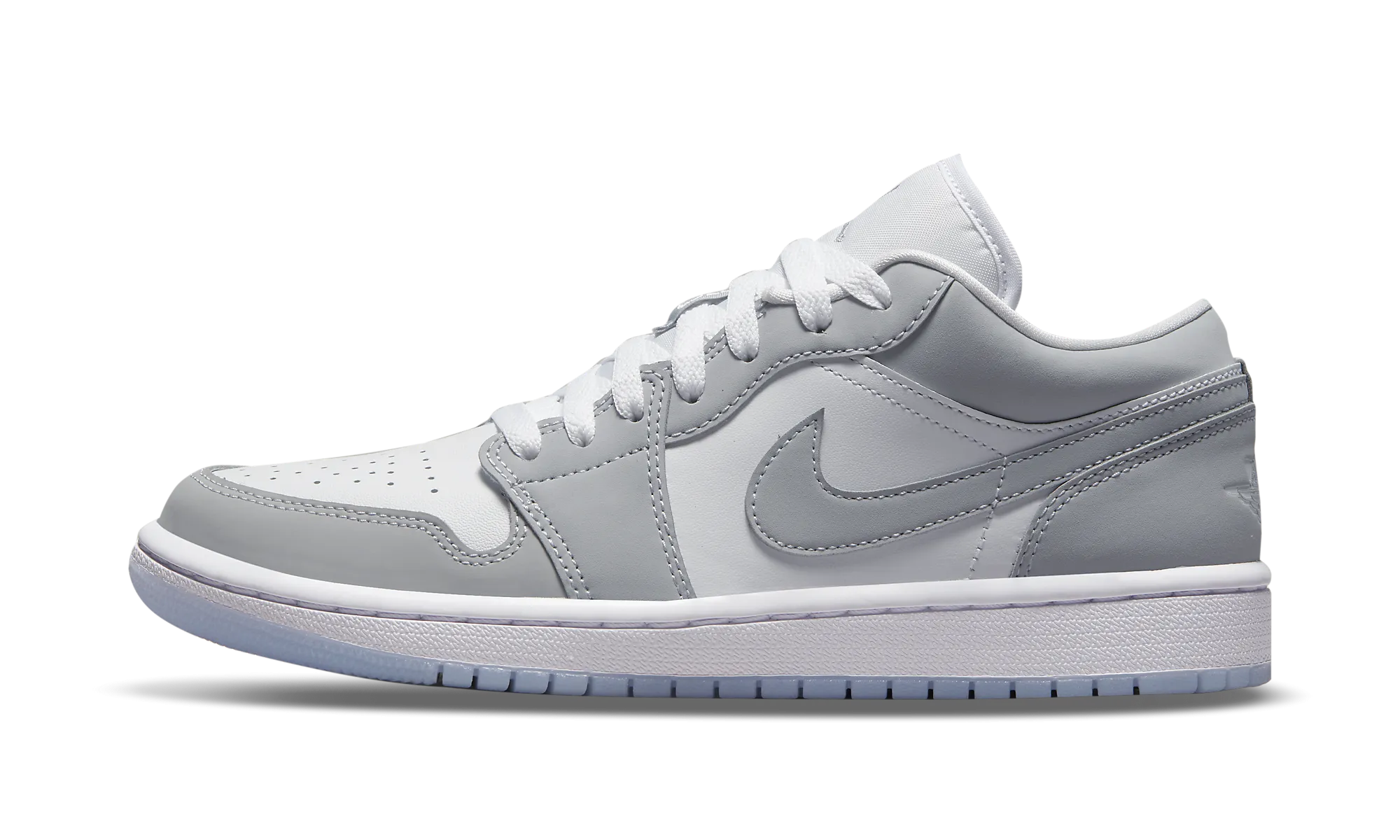 Simple Form Supportive structure AIR JORDAN 1 LOW WMNS "White / Wolf Grey"