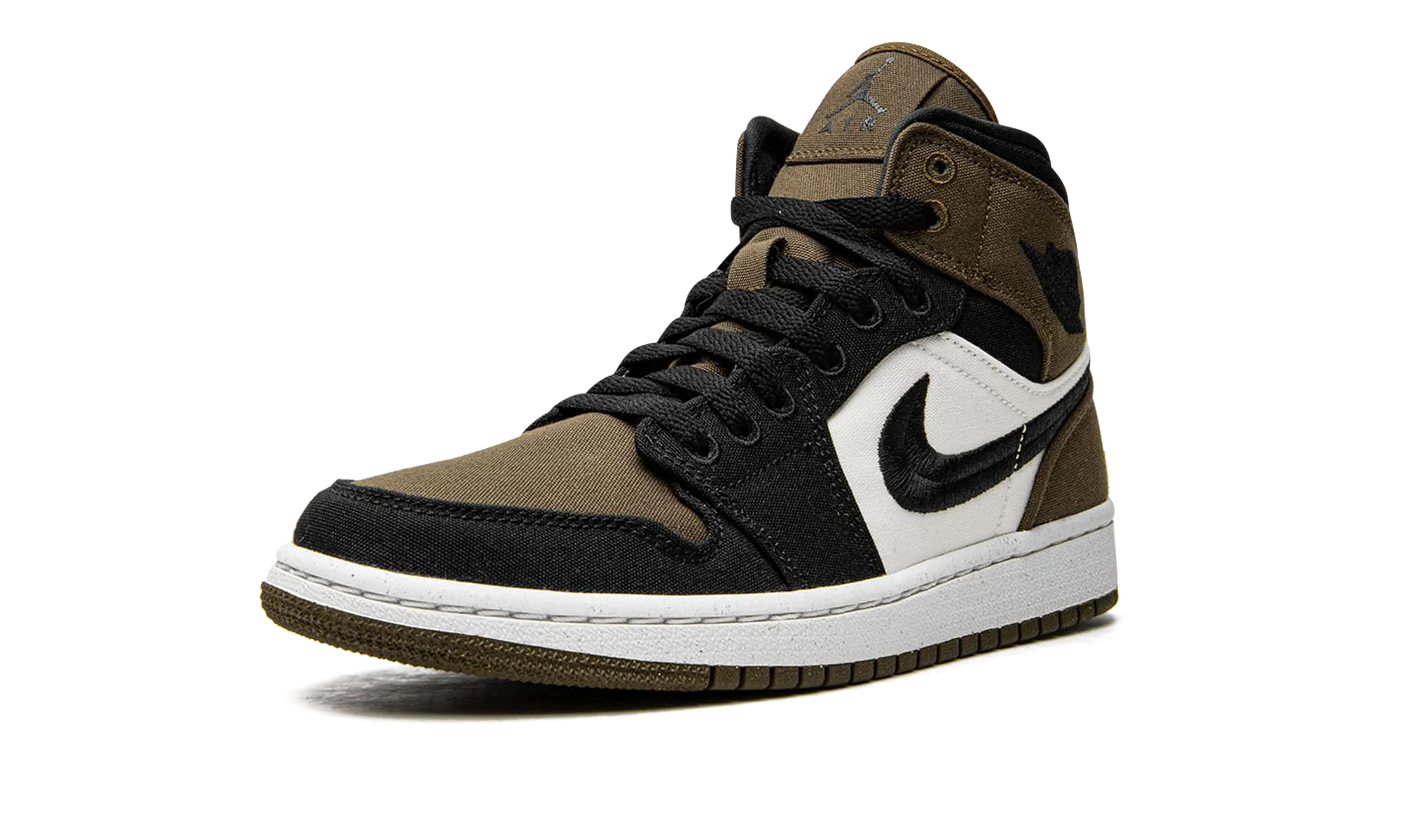 AIR JORDAN 1 MID SE WMNS "Olive Toe" Exercise Daily Recycled Outsole Material
