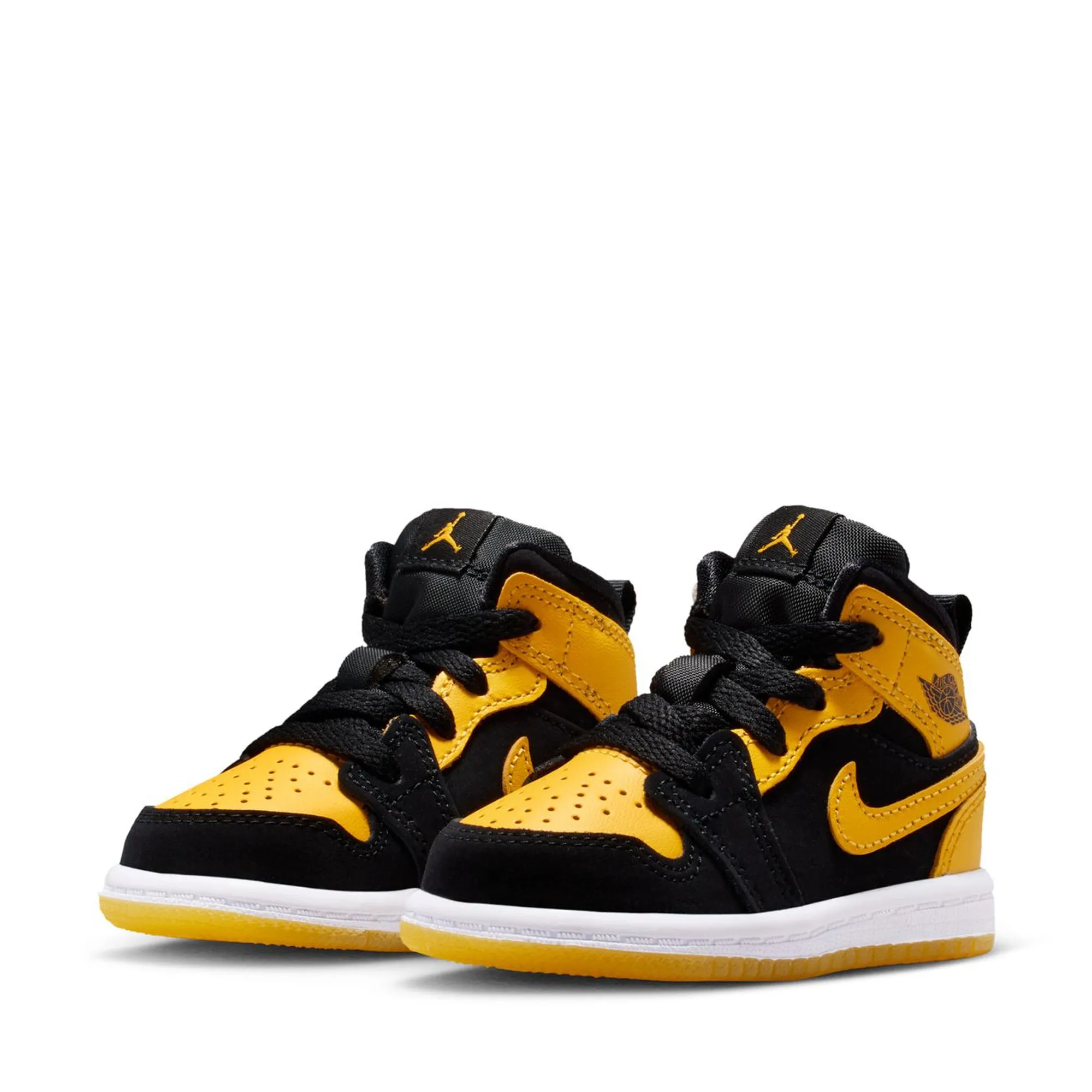 Jordan 1 Mid SE (TD) - Black/Varsity Maize Comfort Grip Orthotic Friendly Design