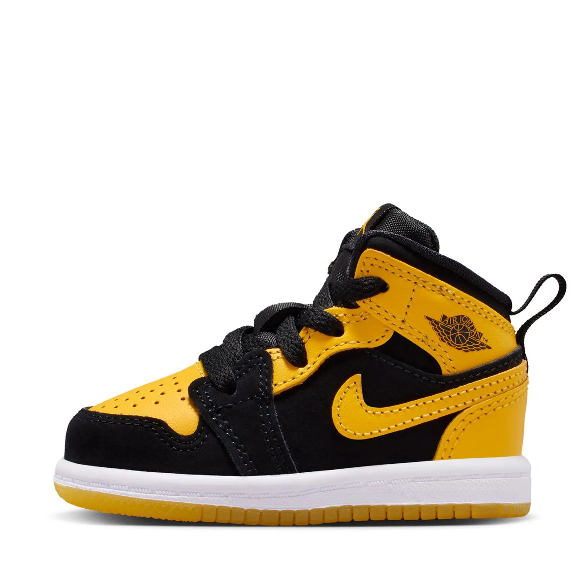 Streamlined ease Sustainable Footwear Technology Jordan 1 Mid SE (TD) - Black/Varsity Maize