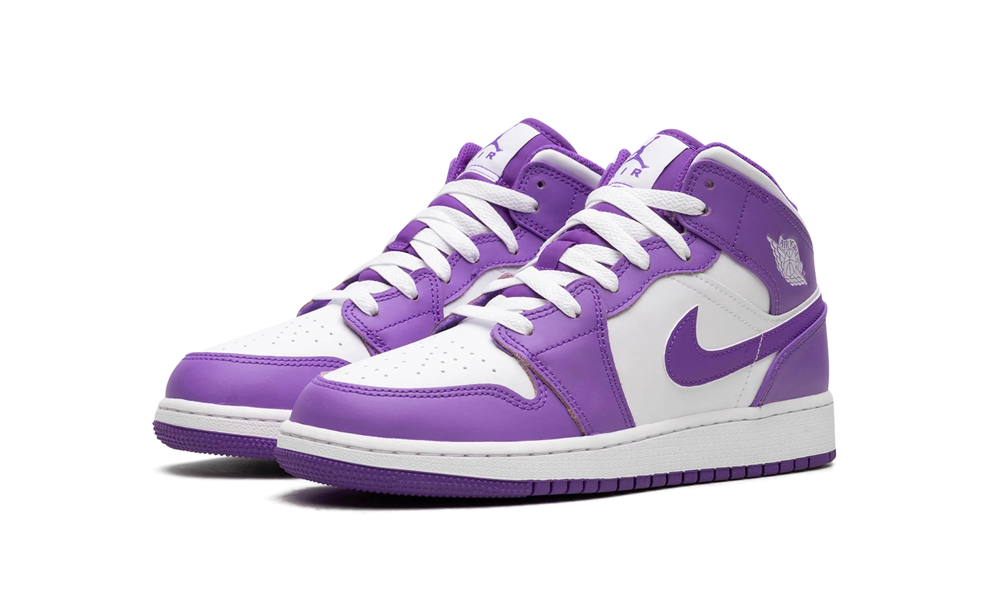 Smooth Landing AIR JORDAN 1 MID GS "White / Purple Venom"