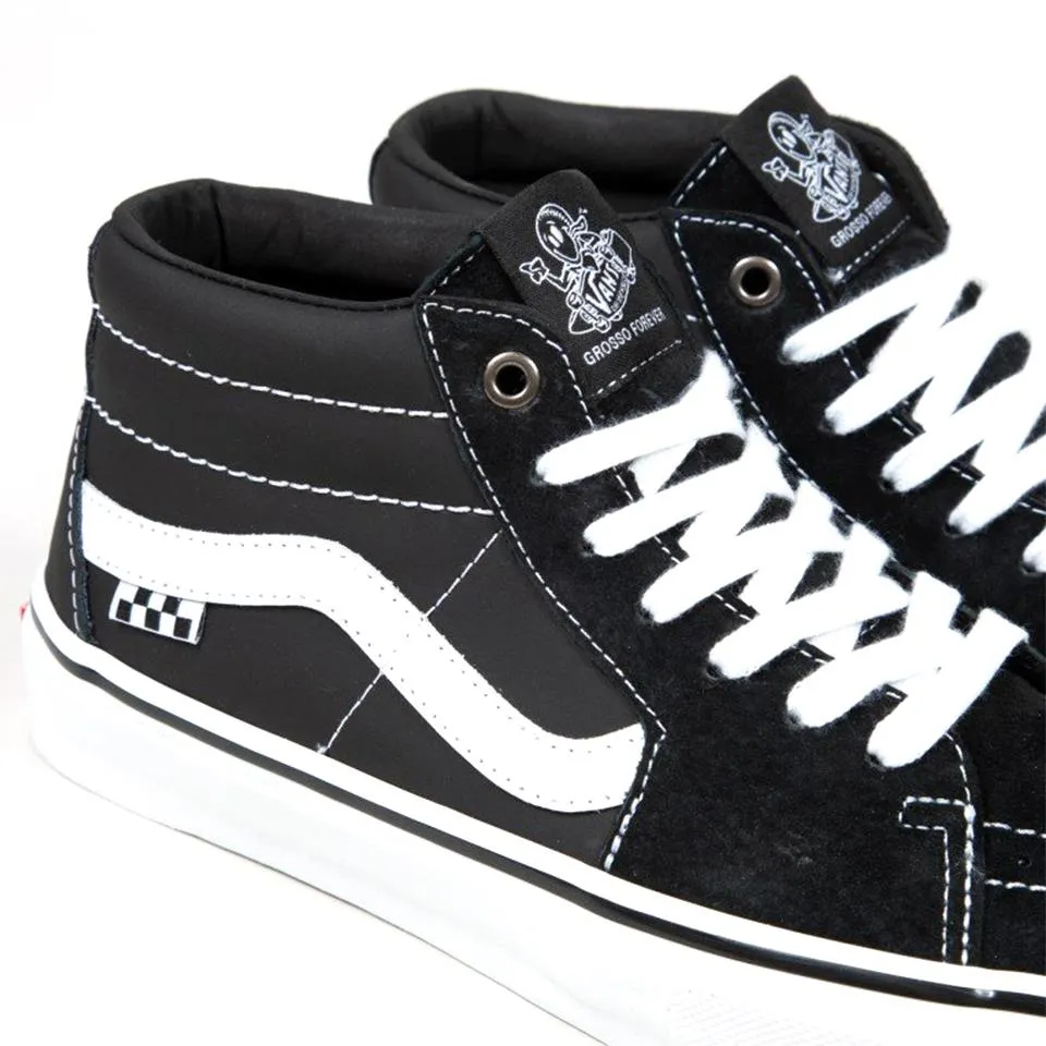 Casual Comfort Vans Skate Grosso Mid - Black/White/Emo Leather