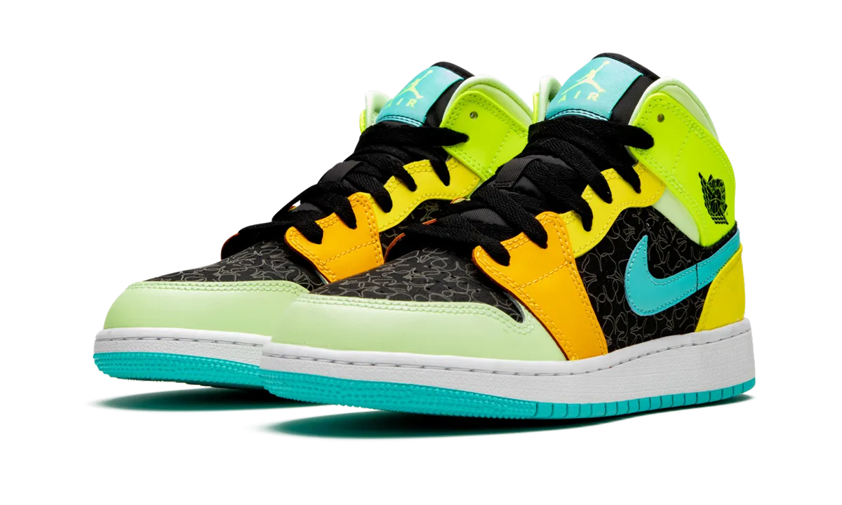 Air Jordan 1 Mid SE GS "Four Leaf Clover" Even Ground