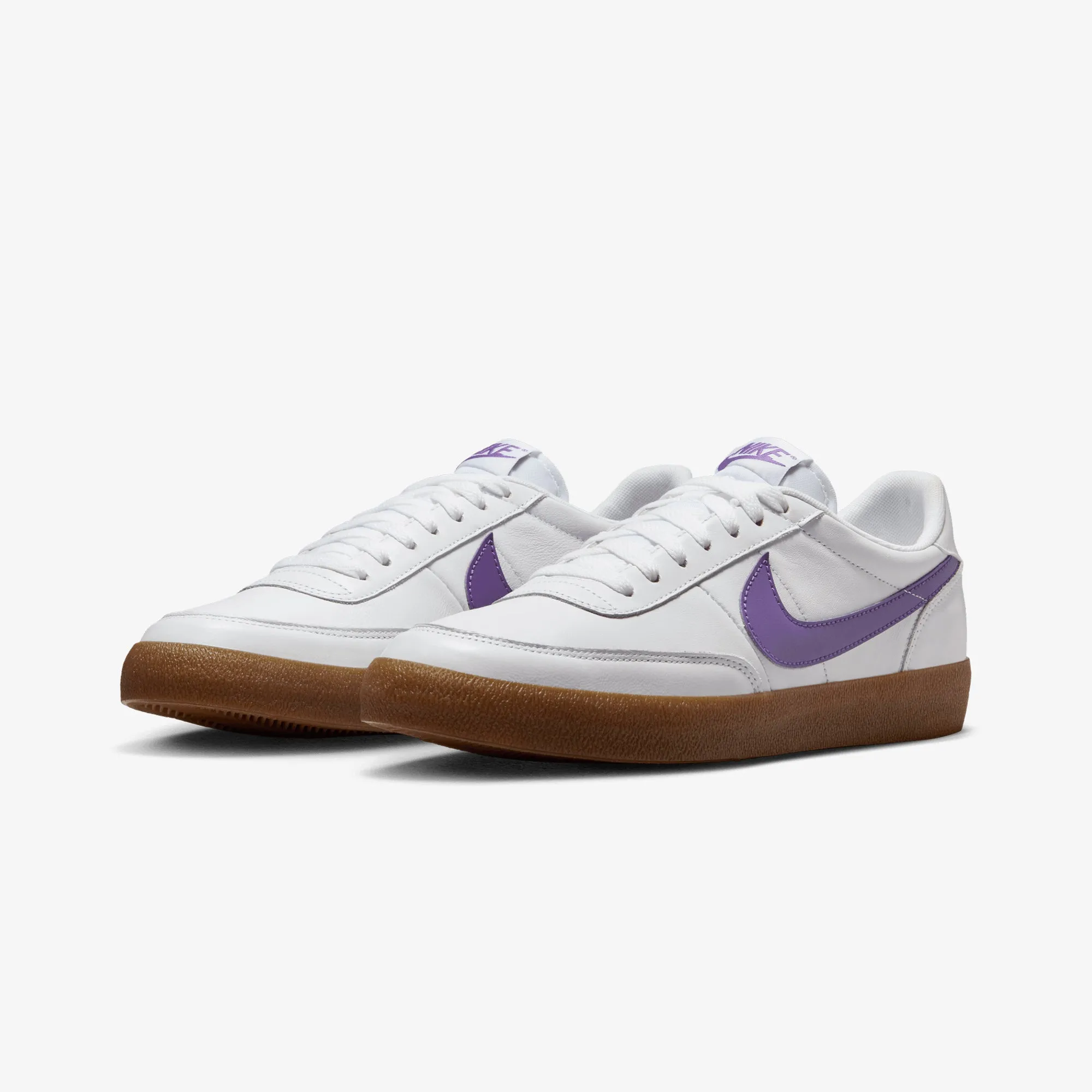 Nike | KILLSHOT 2 LEATHER { WHITE/WILD GRAPE-GUM MED BROWN Push Forward Bouncy Cushioning