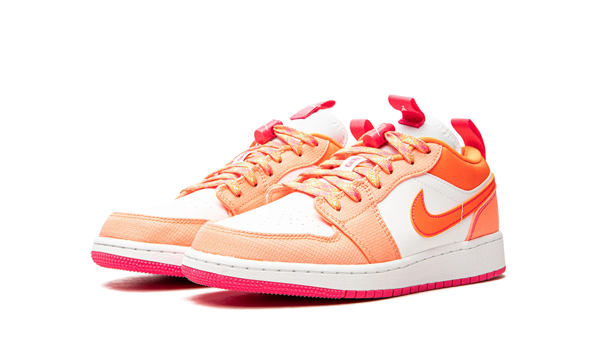 Slip Resistant Sole Comfortable Midfoot AIR JORDAN 1 LOW UTILITY GS "Hyper Crimson"