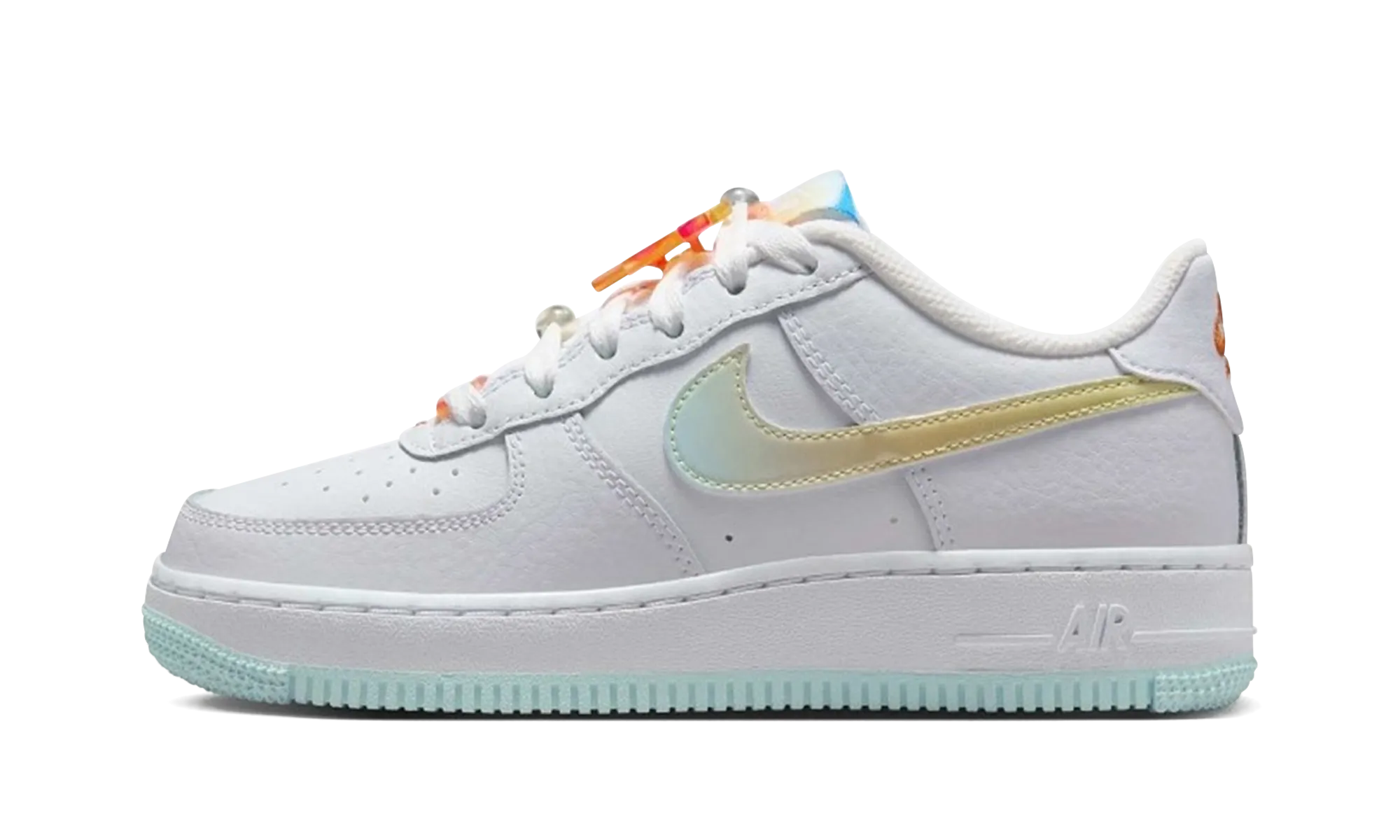 Air Force 1 Low LV8 GS "White Glacier Blue Multi-Color" Shockproof Midsole