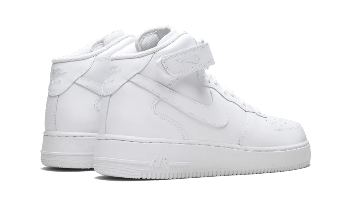 Air Force 1 Mid 07 "White on White" Stable Heel Enhanced Traction