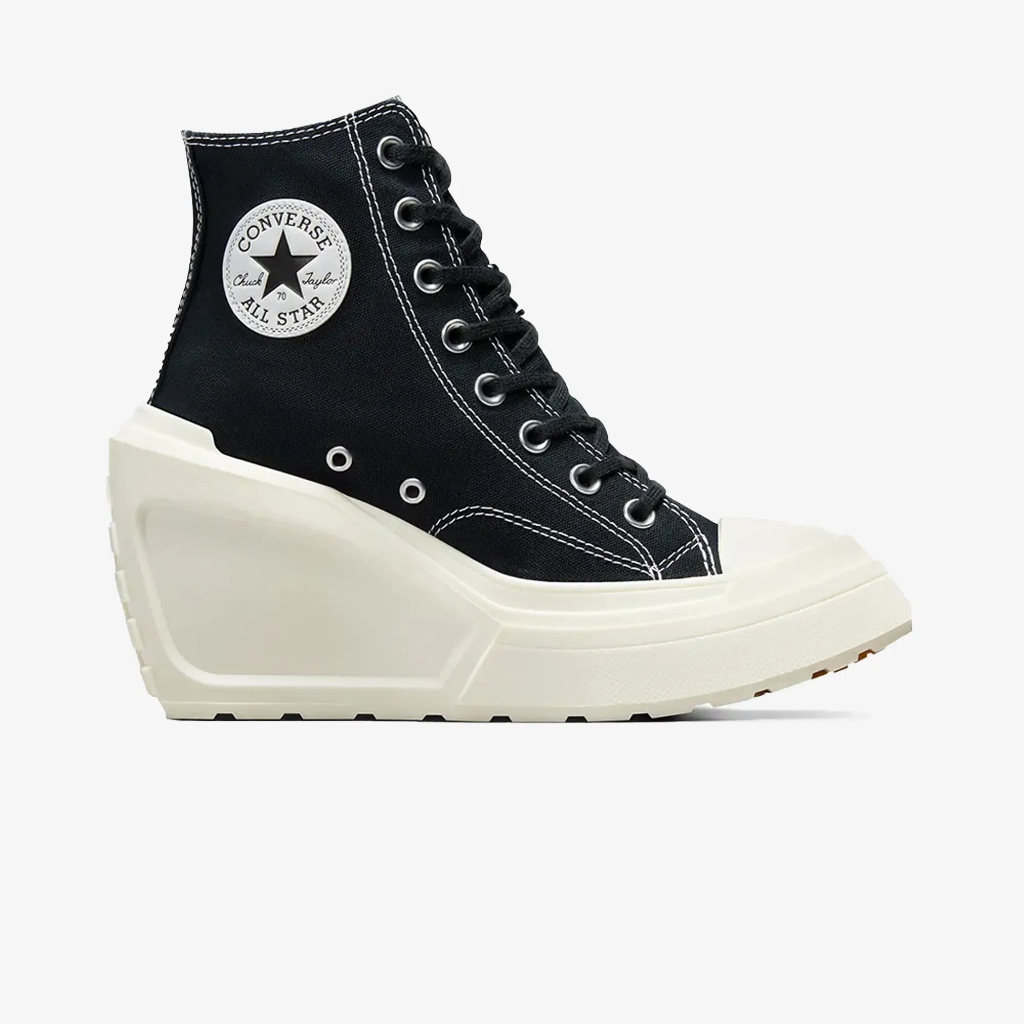 Balanced feel Bounce Back Converse | CHUCK 70 DE LUXE WEDGE  { BLACK/WHITE