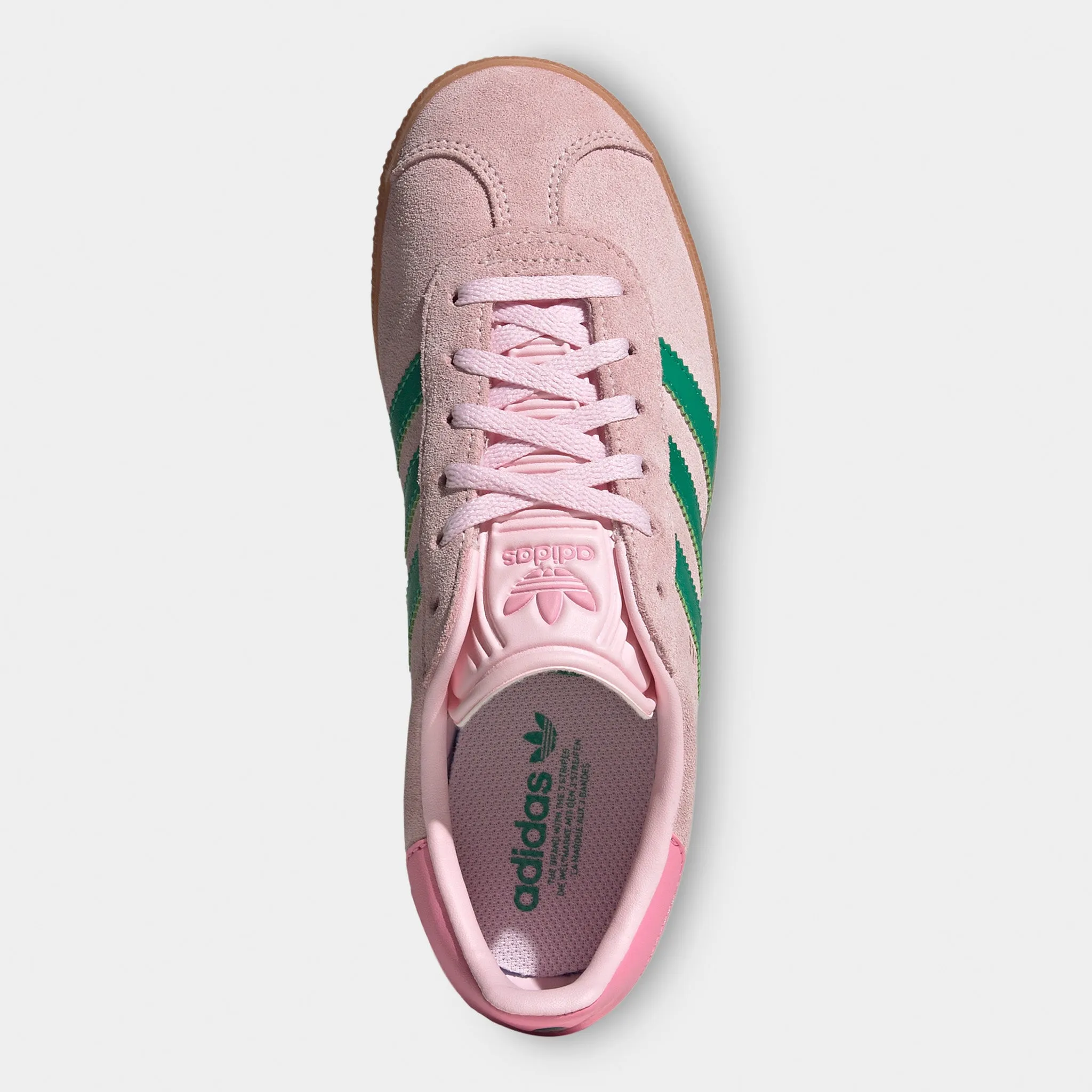 adidas Juniors' Gazelle Clear Pink / Court Green - Bliss Pin Foot Contouring