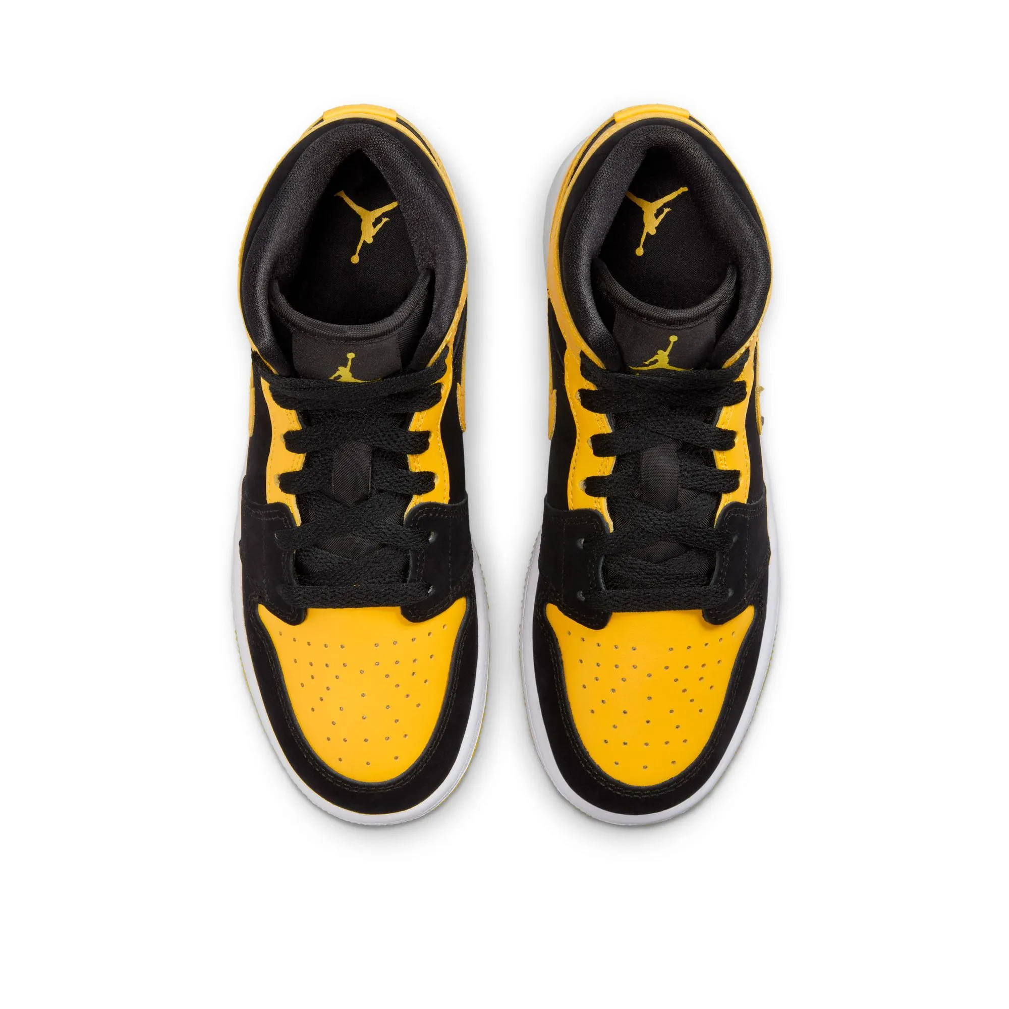 Air Jordan 1 Mid SE (GS) - Black/Varsity Maize Flexible Material