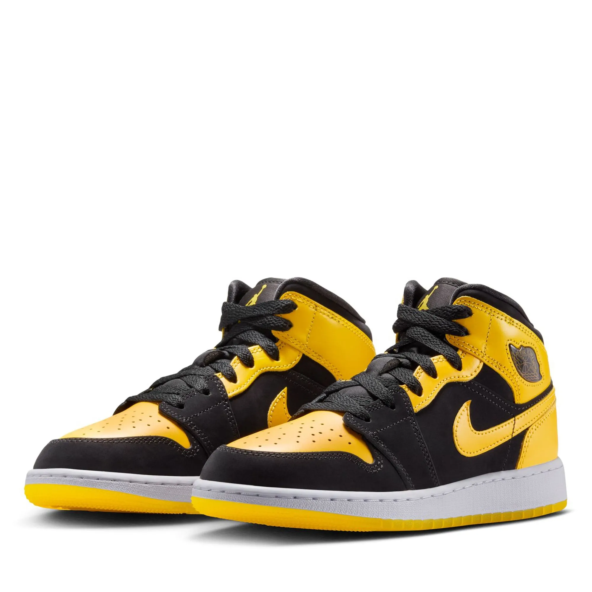 Natural motion Tough Rubber Air Jordan 1 Mid SE (GS) - Black/Varsity Maize