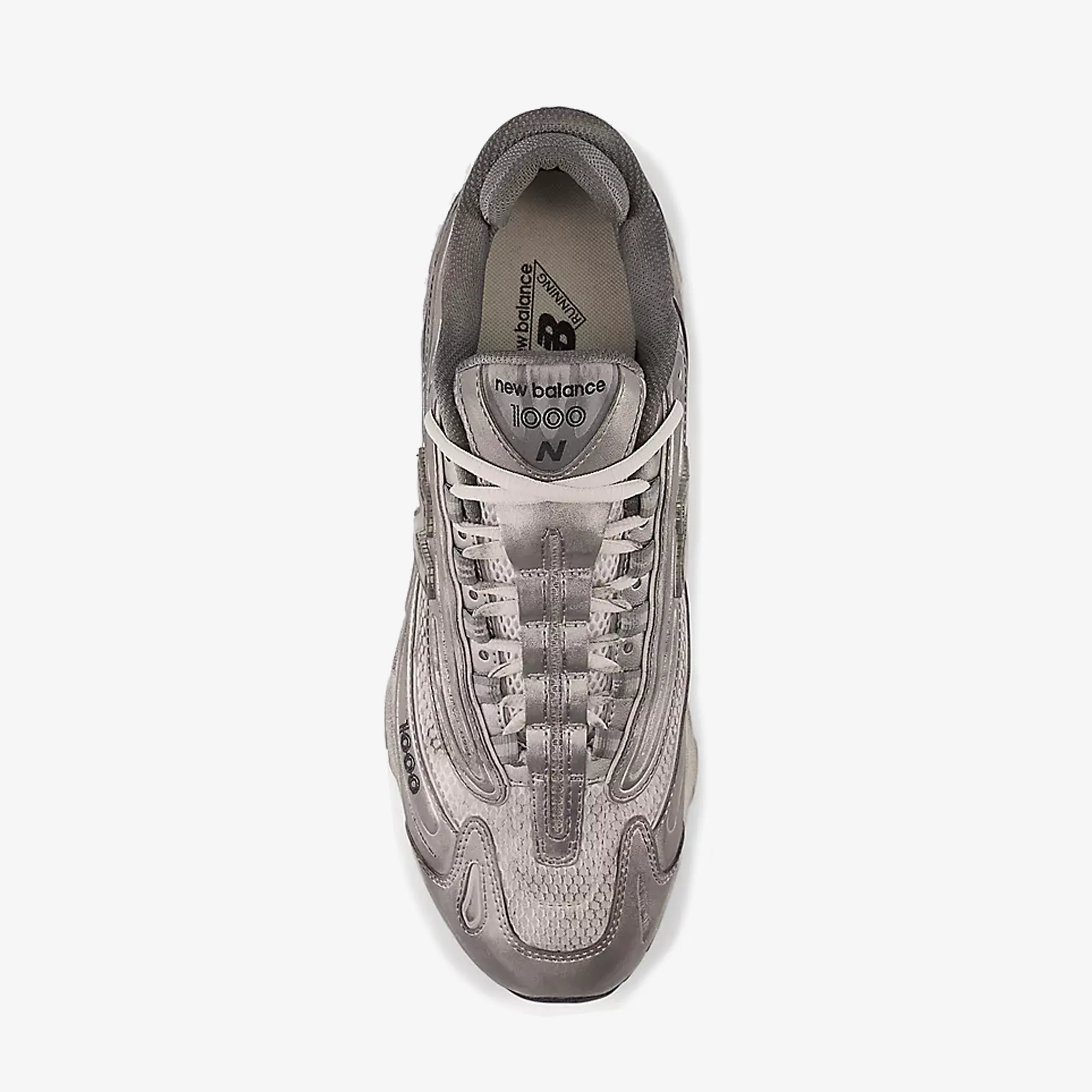 high - impact running in winter New Balance | 1000 { SILVER METALLIC/GREY