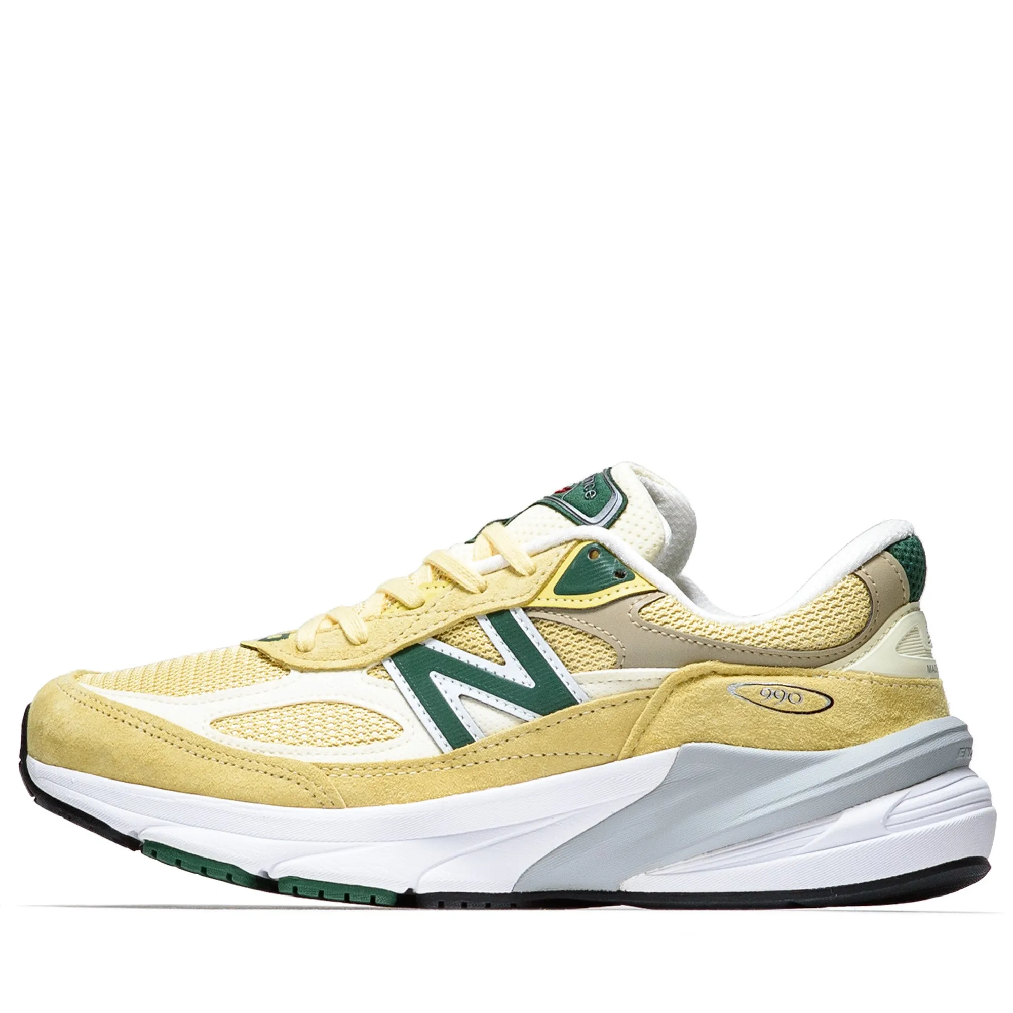Vibration Dampening Flexible Midsole Design New Balance Made in USA 990v6 - Pale Yellow