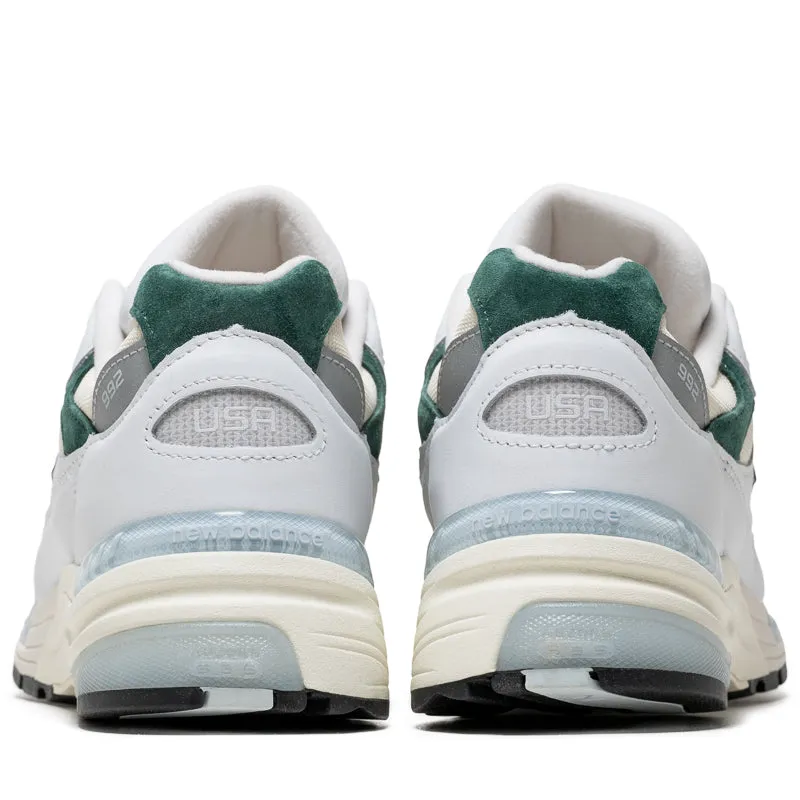 New Balance Made In USA 992 - White/Marsh Green Non-marking sole