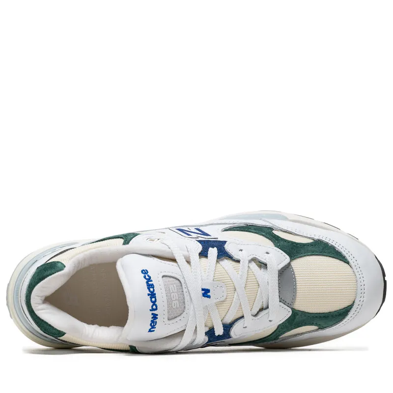 Ankle Support Structure Abrasion Shield Technology New Balance Made In USA 992 - White/Marsh Green
