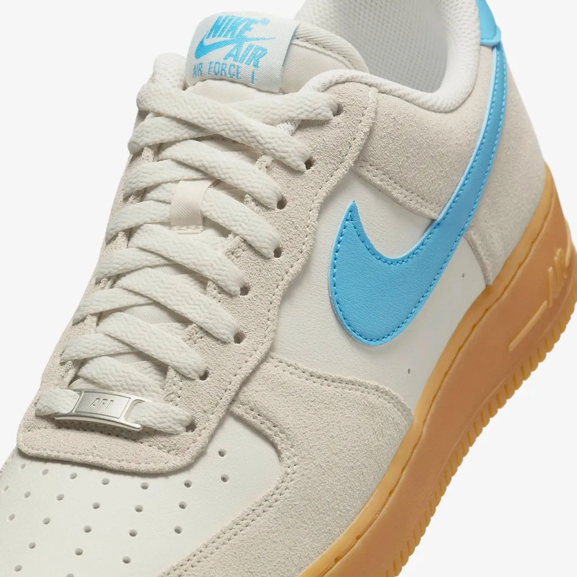 Any Weather OrthoticFriendly NIKE | AIR FORCE 1 '07 LV8 { PHANTOM/BALTIC BLUE-GUM YELLOW
