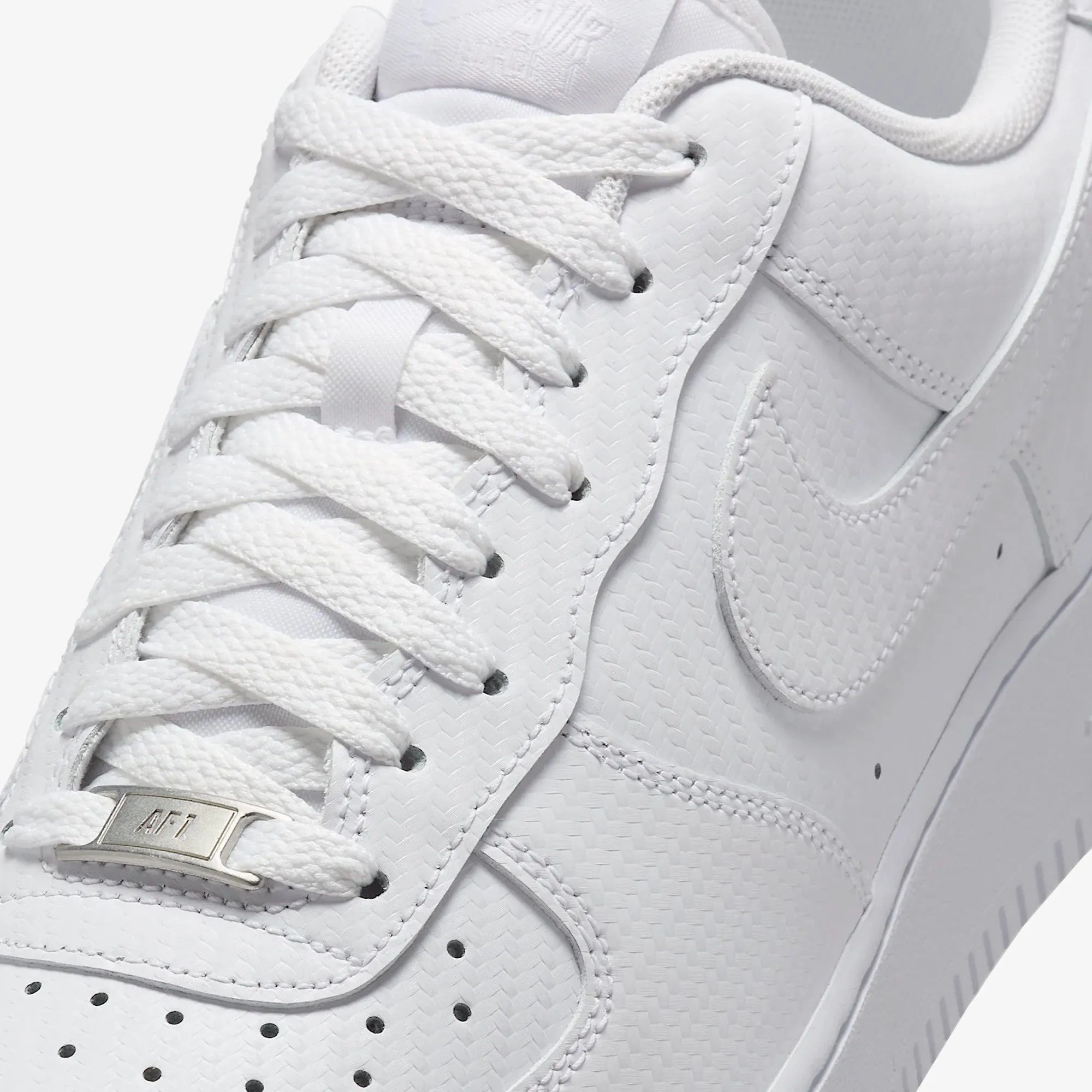 Hook And Loop All-Season Wear NIKE | AIR FORCE 1 '07 TEXTURE { WHITE/WHITE