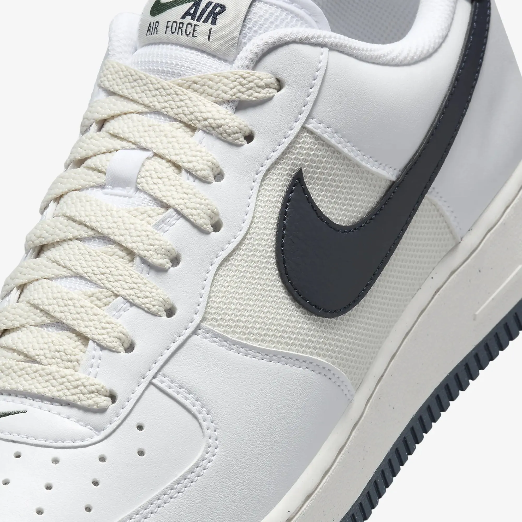 Vegan Leather Nike | AIR FORCE 1 '07 { WHITE/OBSIDIAN-FIR-PHANTOM