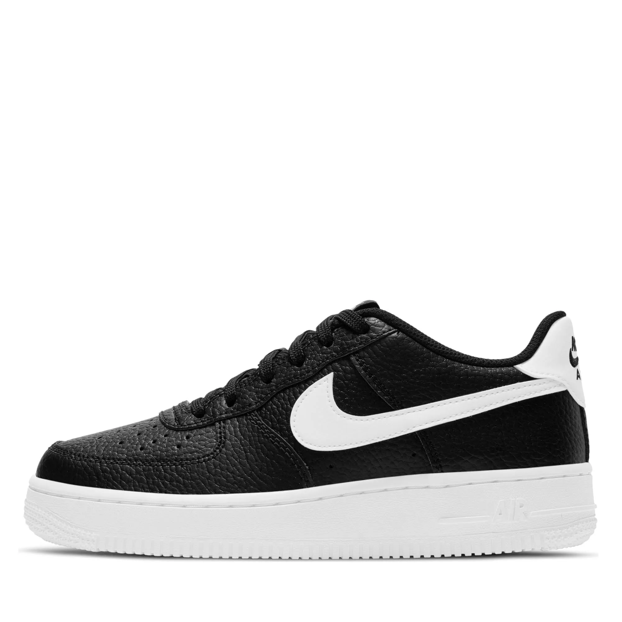 Nike Air Force 1 (GS) - Black/White Reinforced Stitching Zoned Cushioning