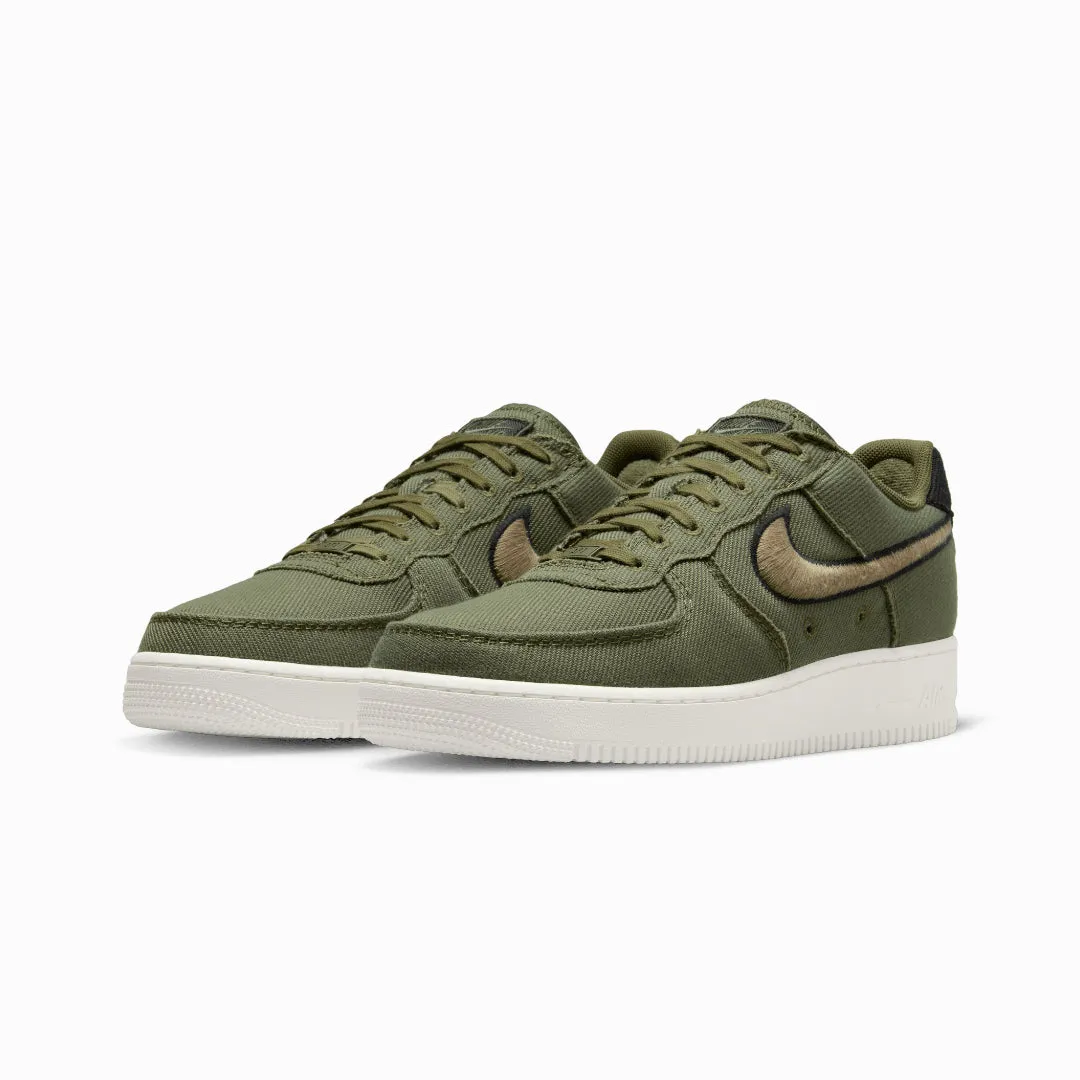 NIKE | AIR FORCE 1 LOW CANVAS { ARMY OLIVE/MATTE OLIVE-PHANTOM-BLACK Grip Enhancing Pattern Plush Lining