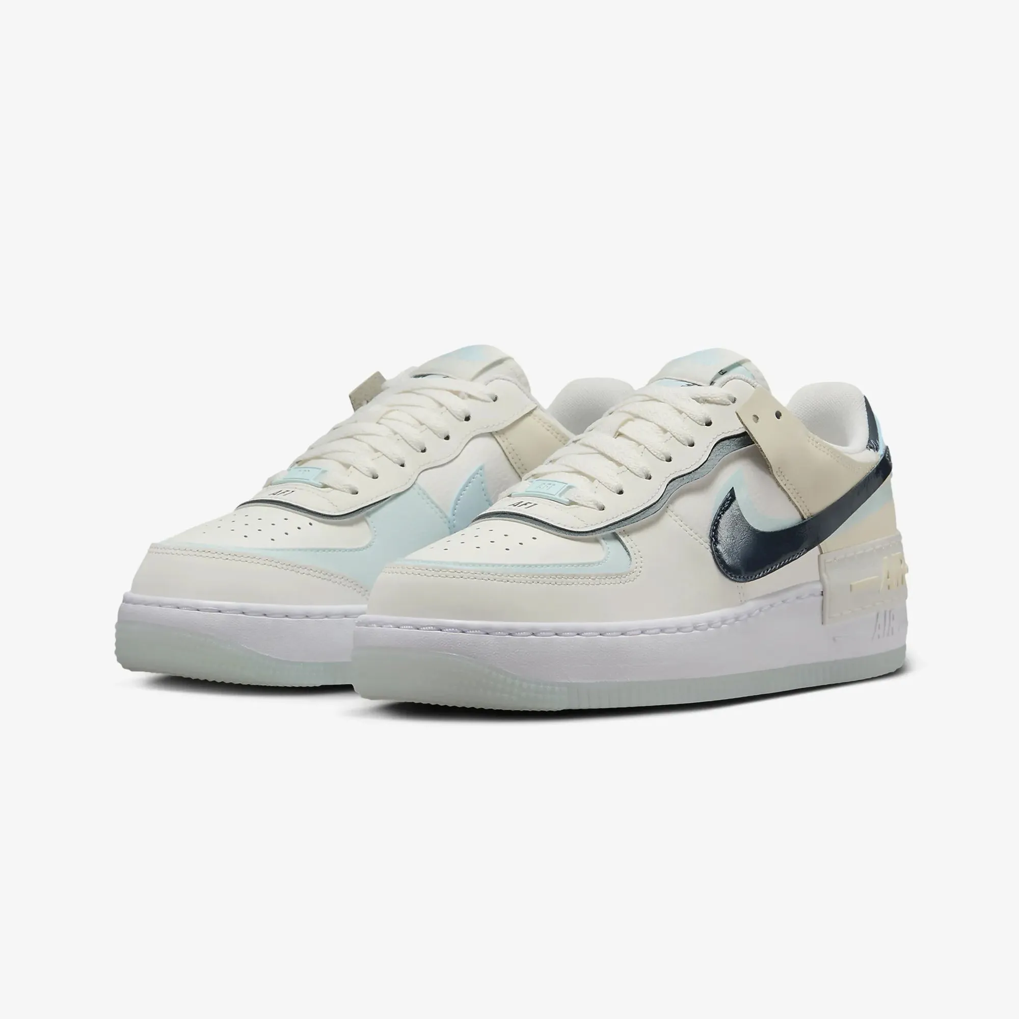 Smooth exterior NIKE | AIR FORCE 1 SHADOW { SAIL/ARMORY NAVY-GLACIER BLUE