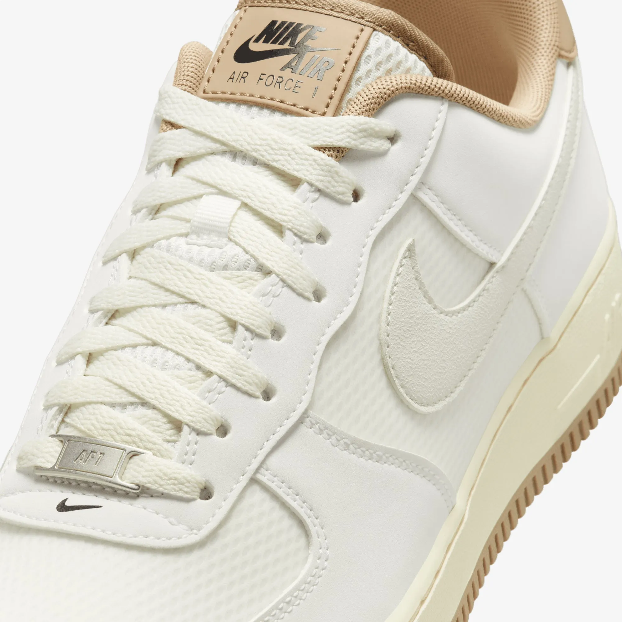 NIKE | AIR FORCE 1'07 LV8 { SUMMIT WHITE/SUMMIT WHITE-KHAKI MultiDirectionalFlex Exclusive chic