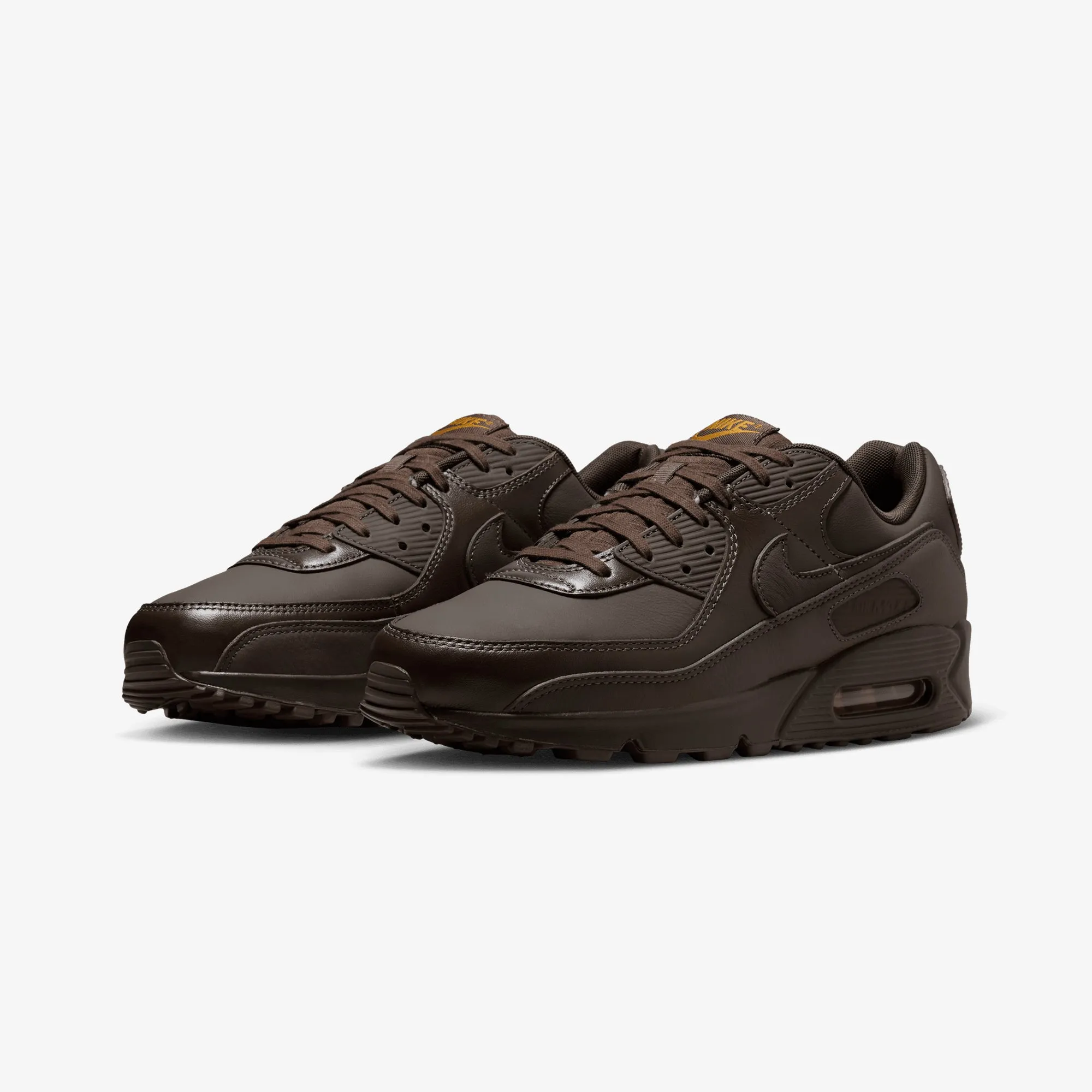 Nike | AIR MAX 90 ESS  { BAROQUE BROWN/BAROQUE BROWN-DESERT OCHRE Shock Performance Blown Rubber Traction