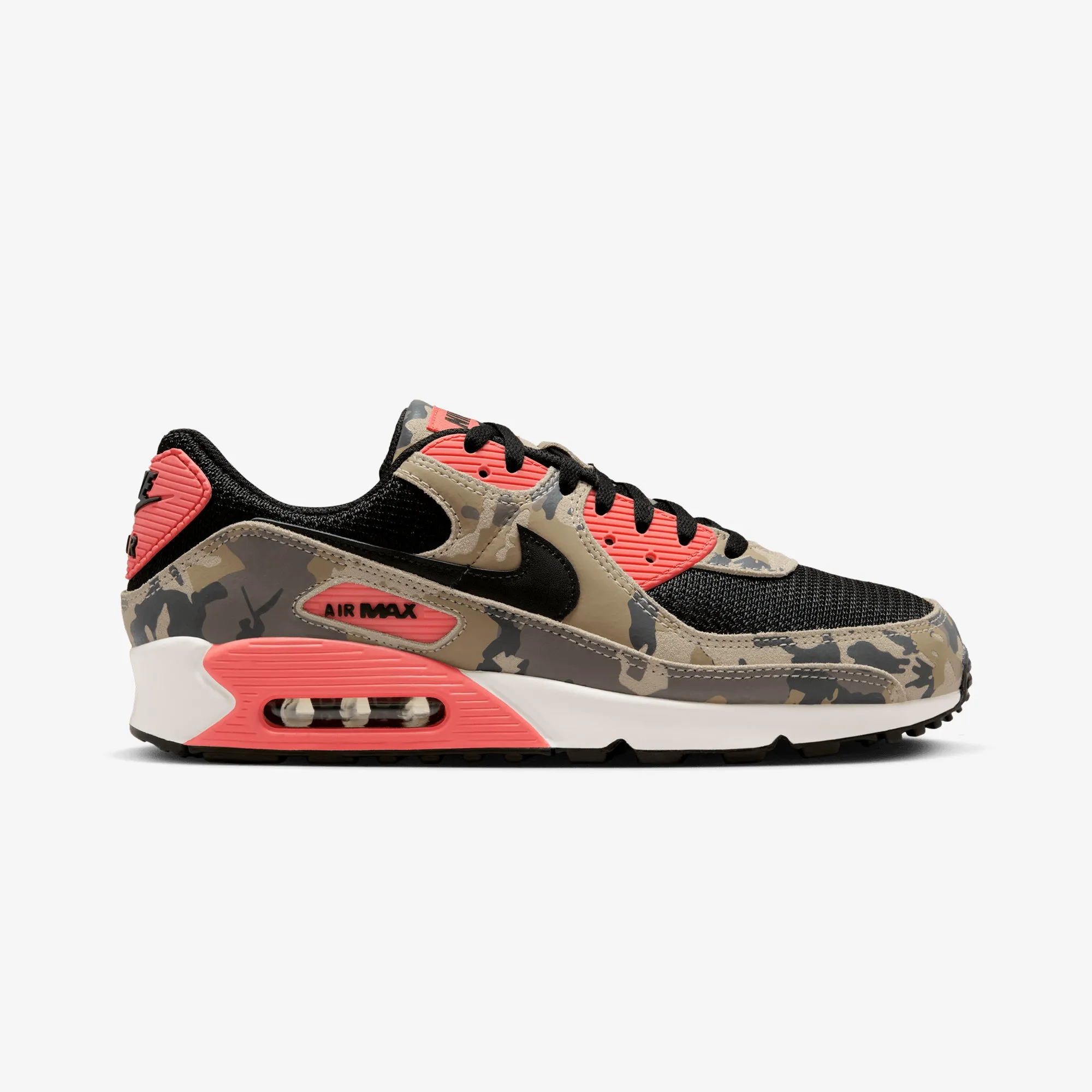 Flexible Rubber Outsole Nike | AIR MAX 90 { LT KHAKI/BLACK-MAGIC EMBER-MINK BROWN