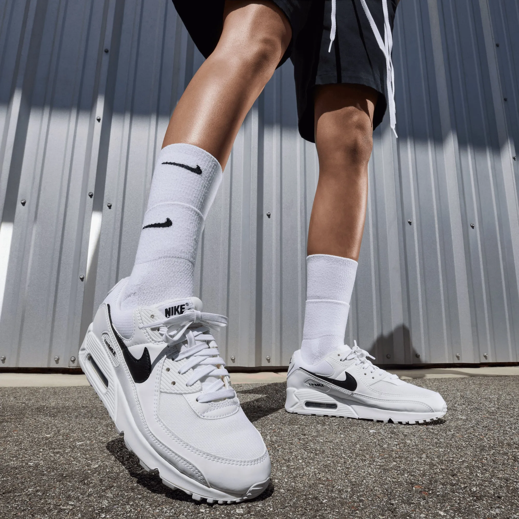 Nike | AIR MAX 90 { WHITE/BLACK-WHITE Motion Friendly Style Ready