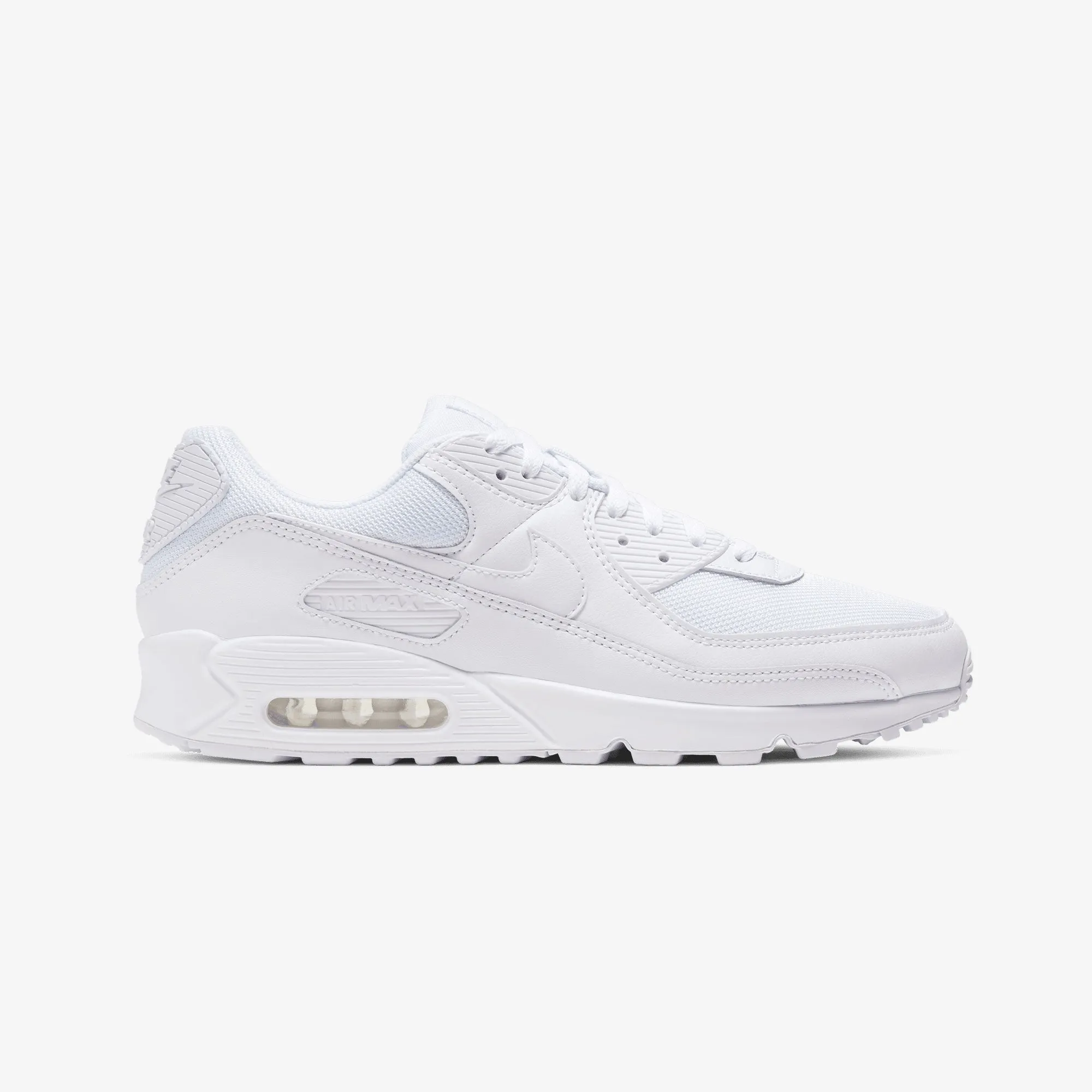 NIKE | AIR MAX 90 { WHITE/WHITE-WHITE-WOLF GREY Lightweight TPU Frame