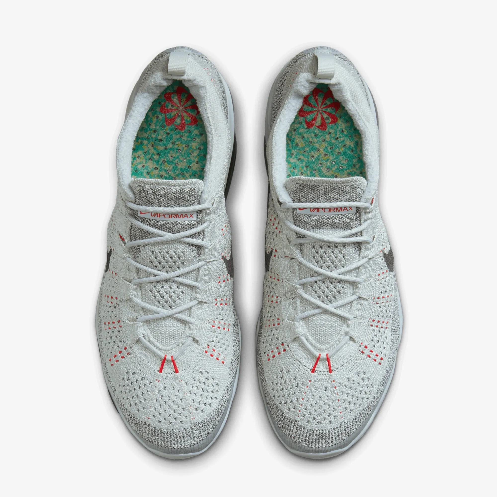 Sleek Form NIKE | AIR VAPORMAX 2023 FLYKNIT { LIGHT SILVER/SMOKE GREY-PICANTE RED