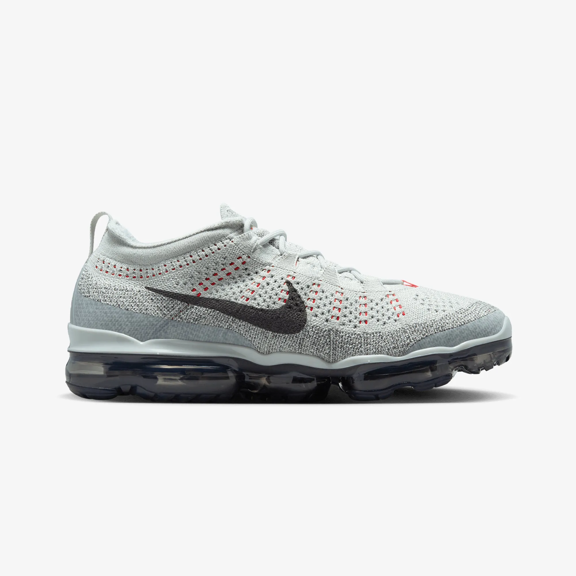 NIKE | AIR VAPORMAX 2023 FLYKNIT { LIGHT SILVER/SMOKE GREY-PICANTE RED Smart Choice Dry Fast