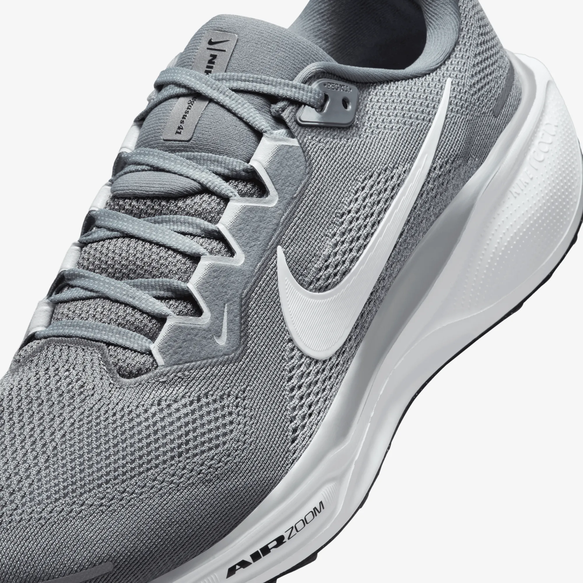 Nike | AIR ZOOM PEGASUS 41 { COOL GREY/WHITE-WOLF GREY-PURE PLATINUM Traction Treads Textured Surface