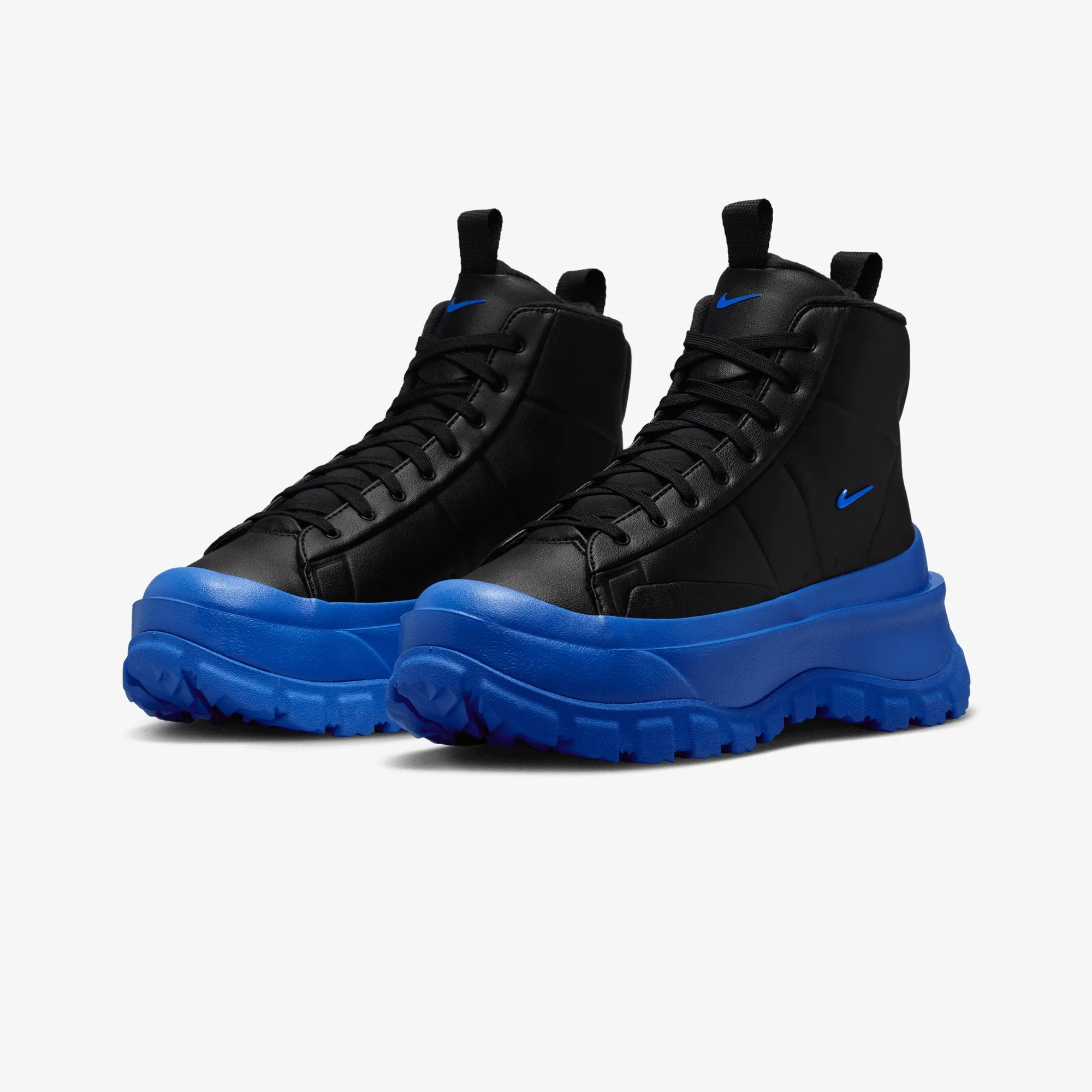 NIKE | BLAZER ROAM MID { BLACK/RACER BLUE Ventilated Perforations Neutral Stride Engineering