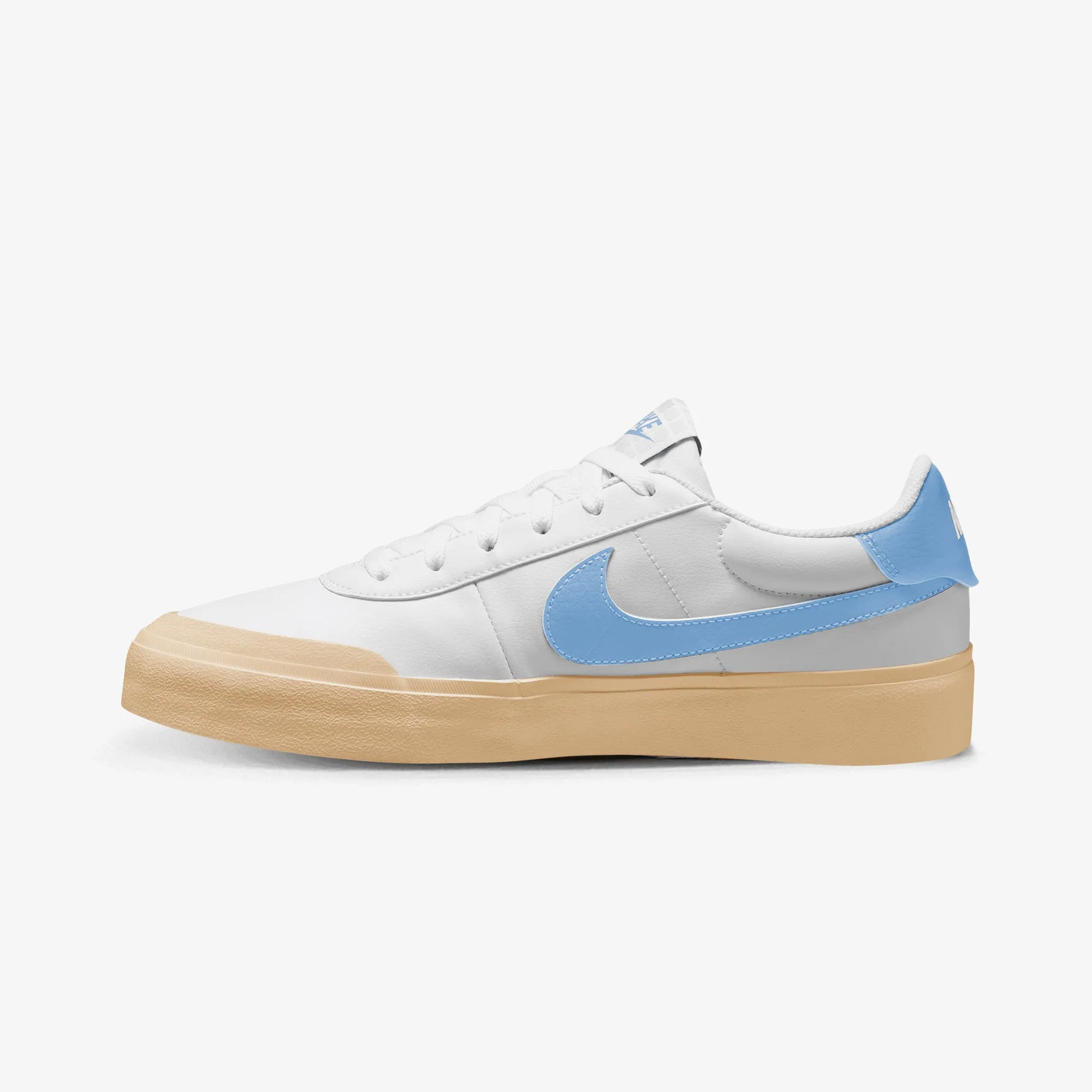 Nike | COURT SHOT { WHITE/PSYCHIC BLUE-GUM YELLOW Modern Cushioning Easy Pack