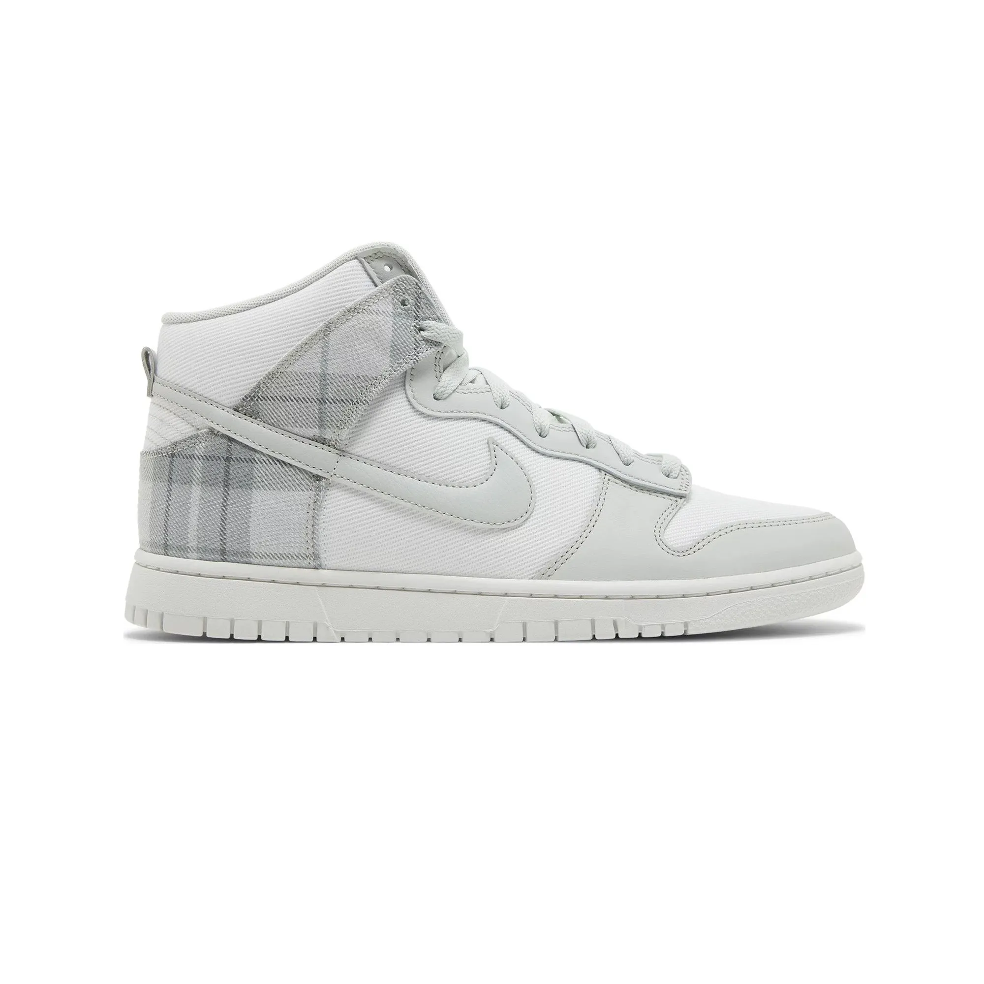 Nike Dunk High SE 'Tartan Plaid White Light Green' (2023) Perforated Vamp